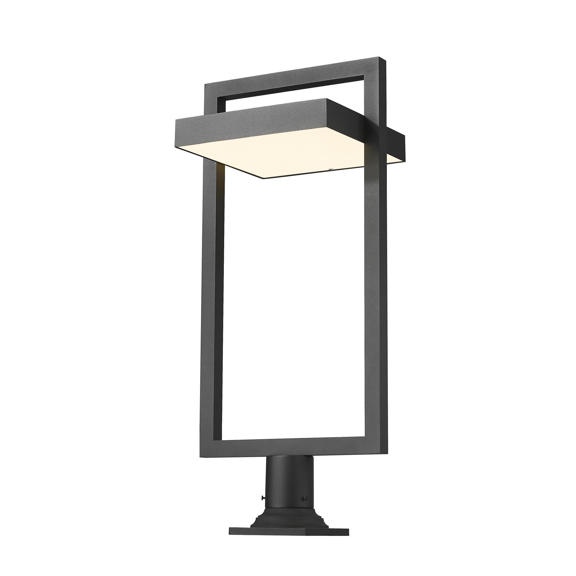 Shown in Black finish and Glass shade