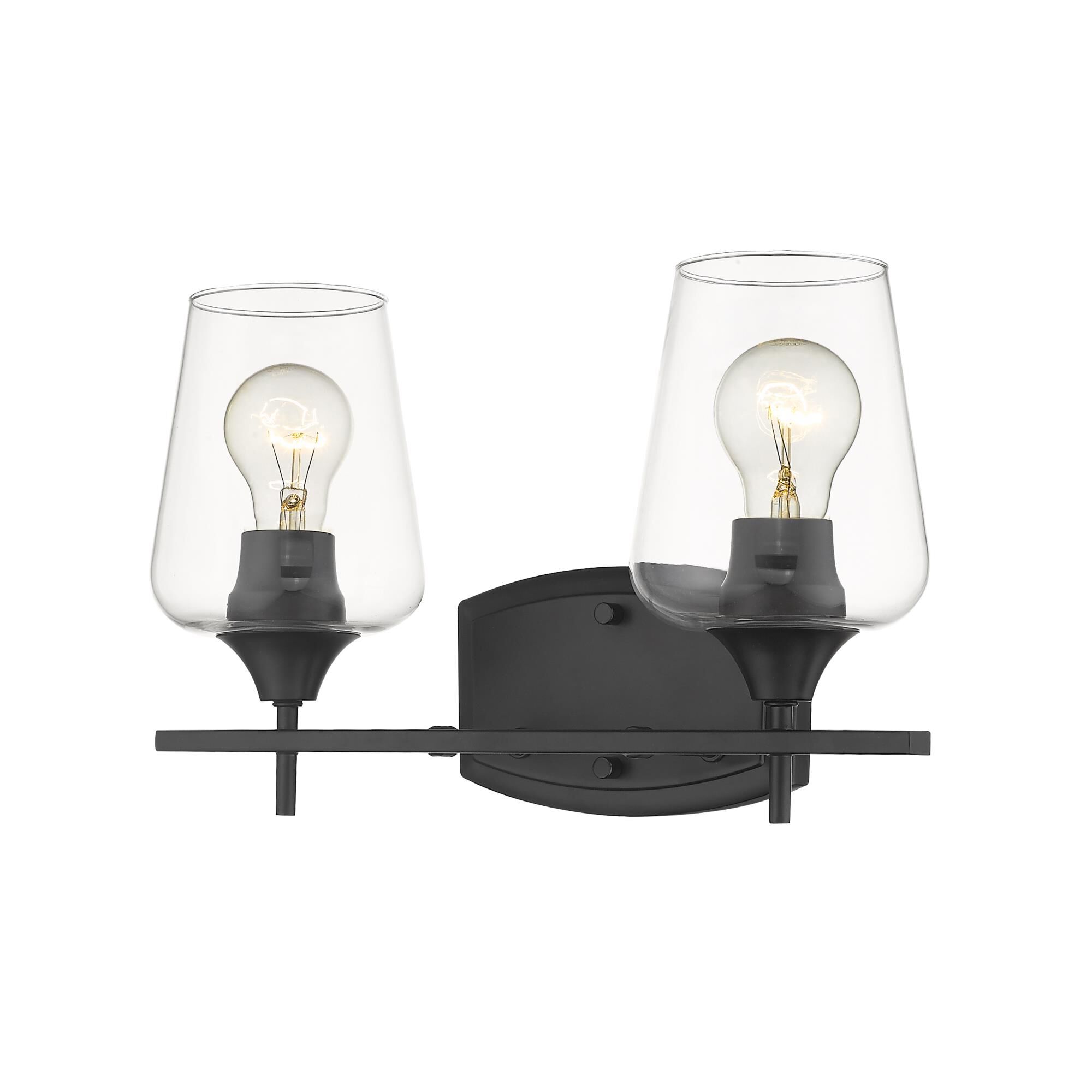 Shown in Matte Black finish and Glass shade