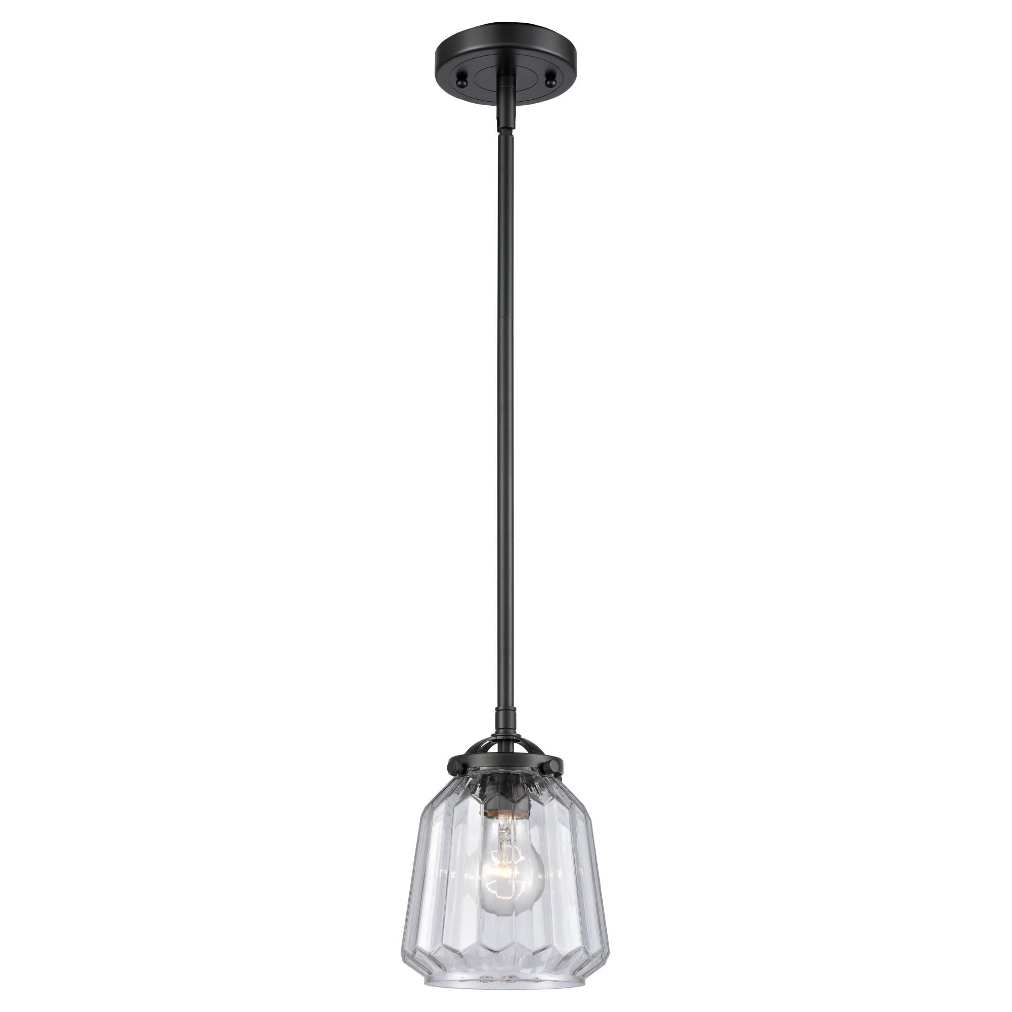 Shown in Oil Rubbed Bronze finish and Clear glass