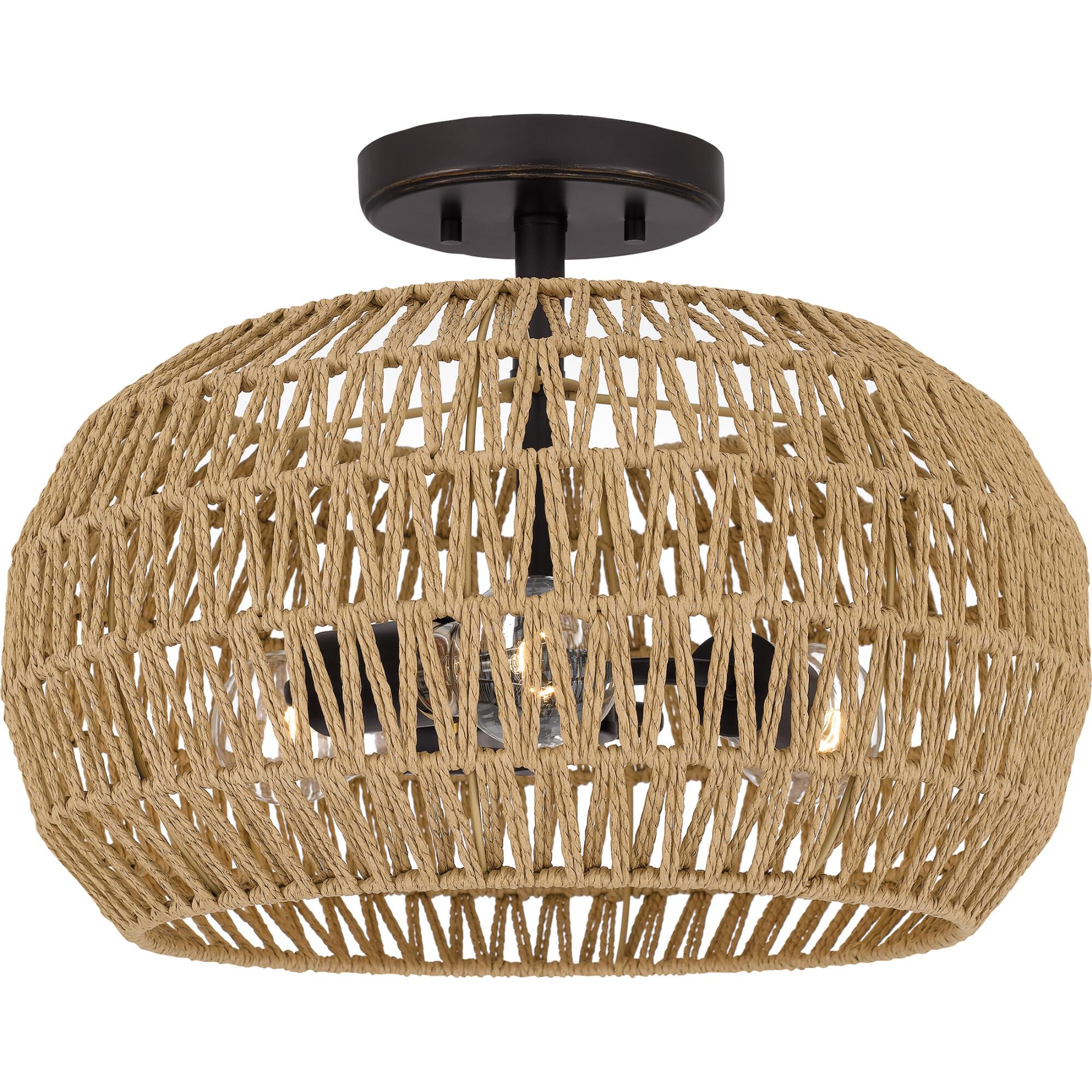 Shown in Palladian Bronze finish and Natural Paper Rope shade