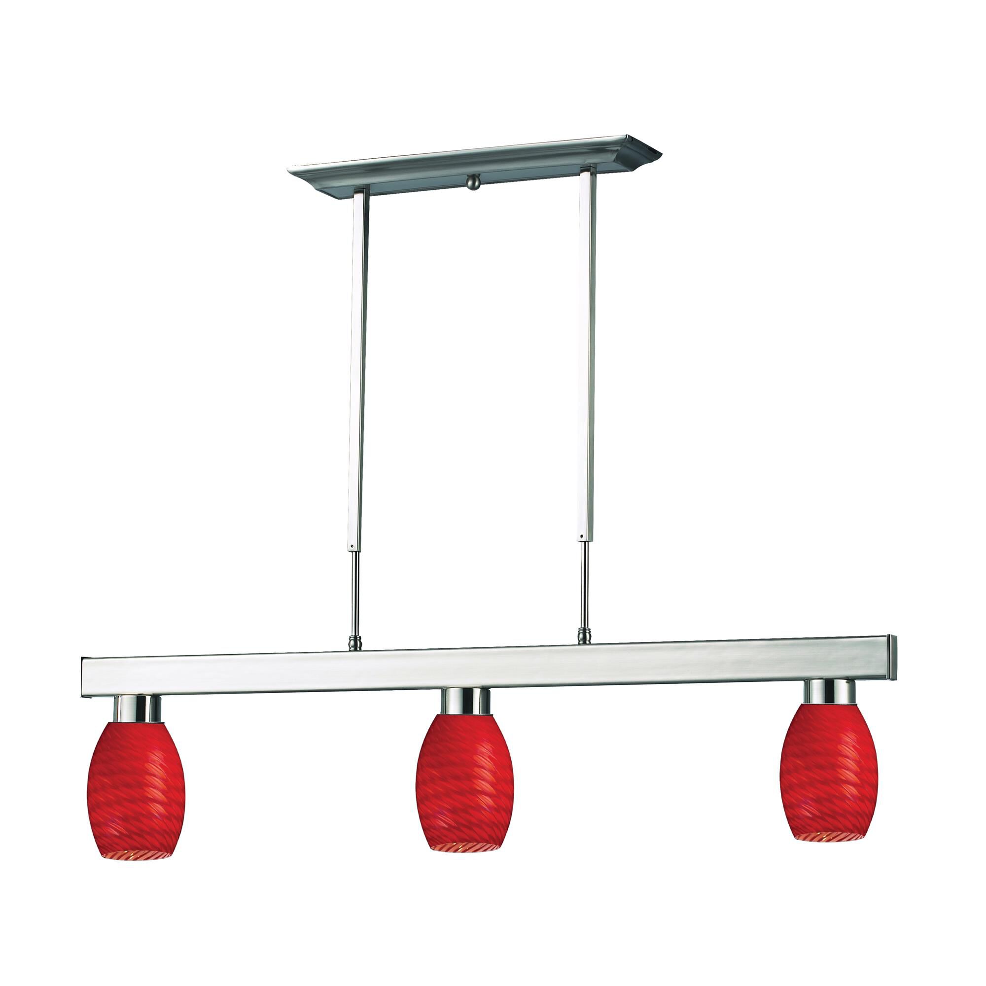 Shown in Brushed Nickel finish and Glass shade
