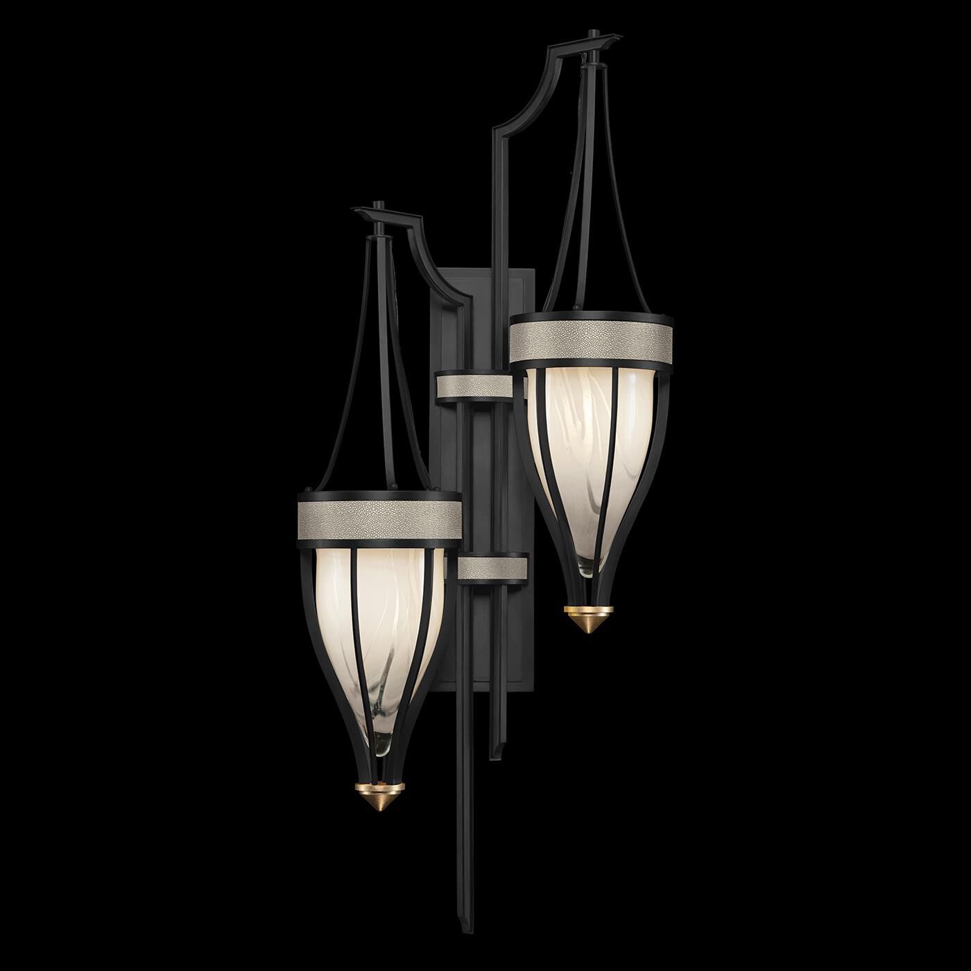 Shown in Black Iron and Brass  finish and Coco accent