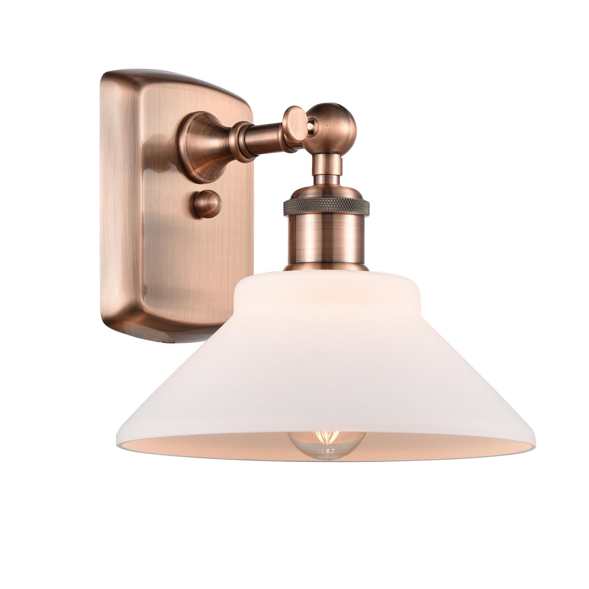 Shown in Antique Copper finish and Disc glass and Glass shade