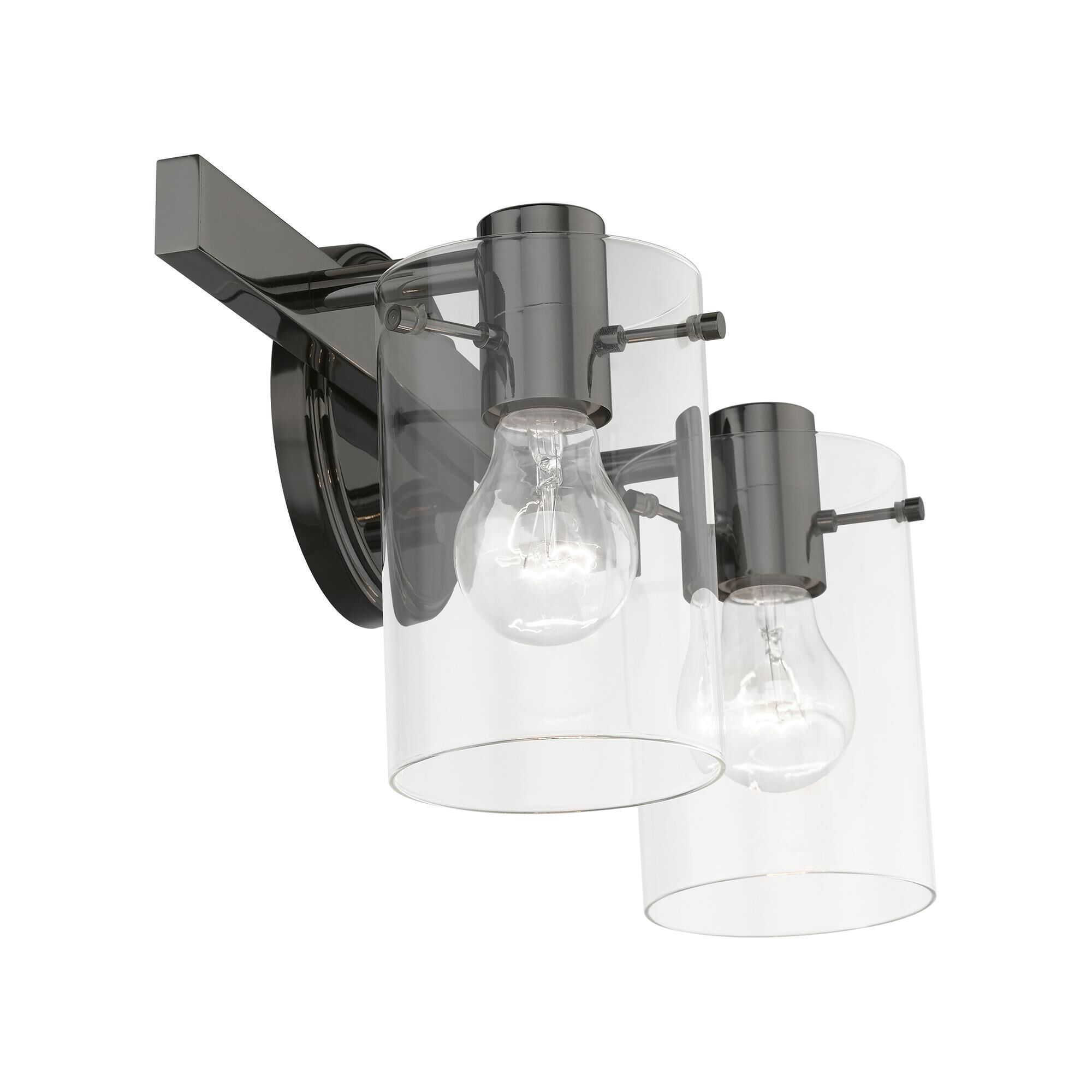 Shown in Black Chrome finish and Clear glass