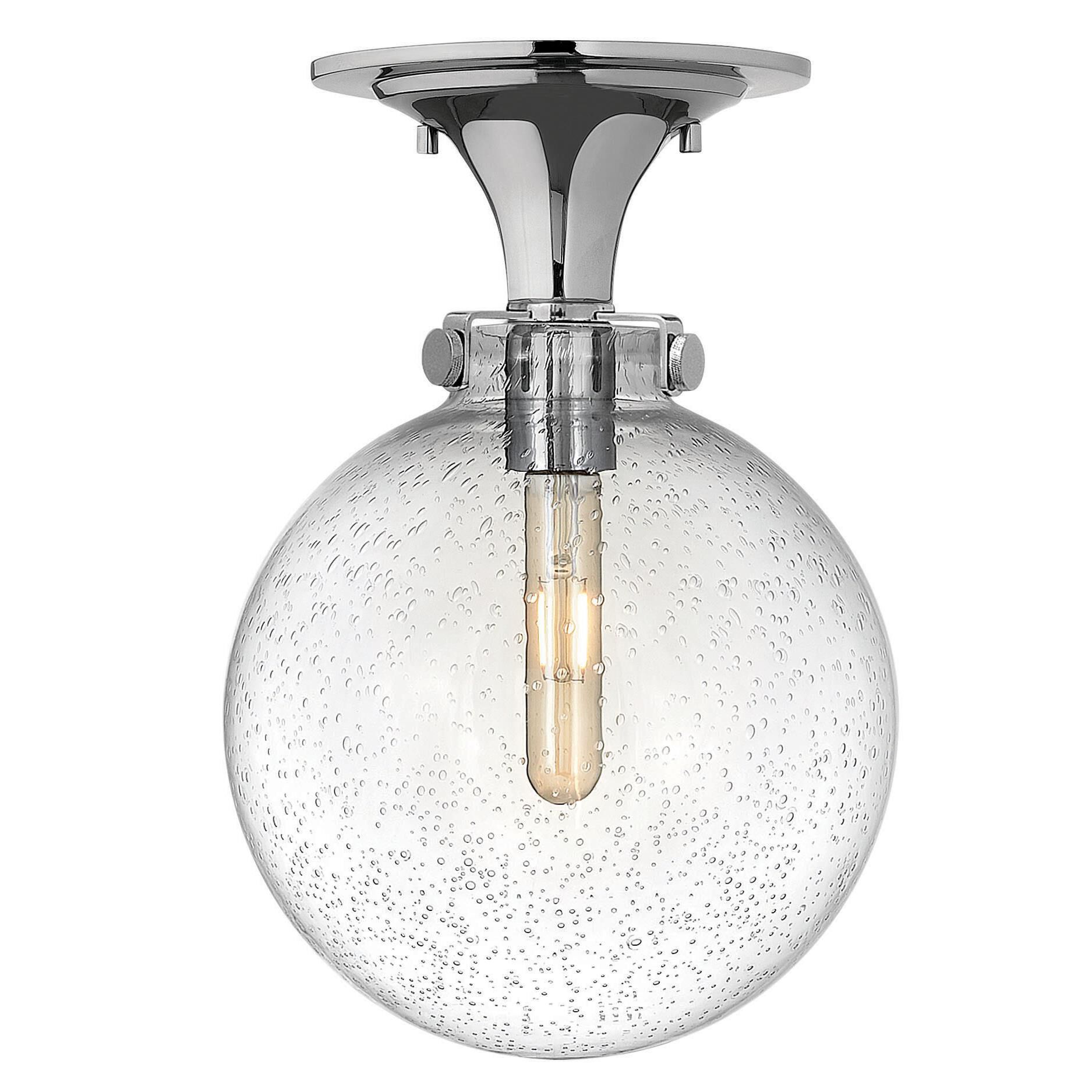 Shown in Chrome finish and Clear Seedy glass