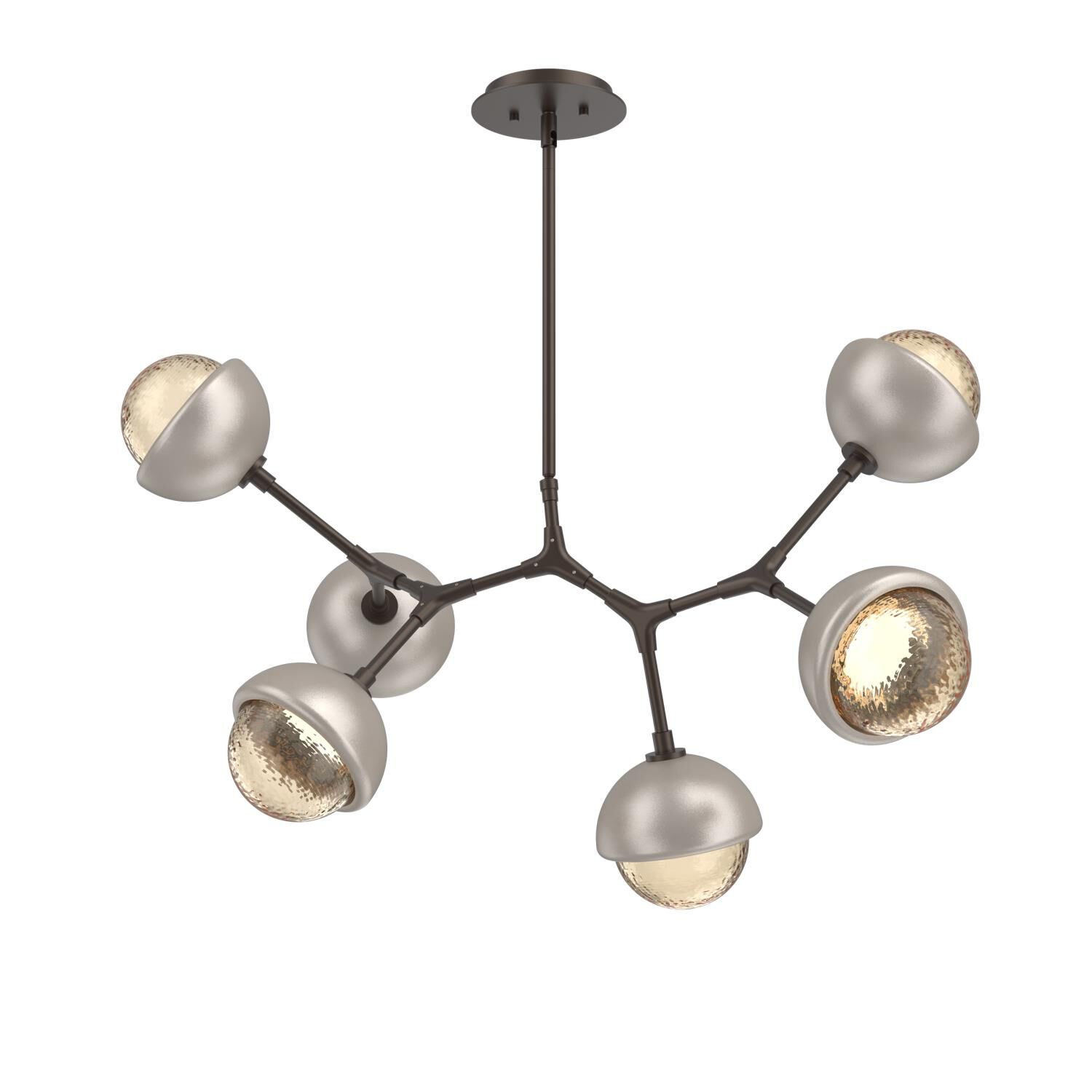Shown in Flat Bronze finish and Amber glass and Beige Silver accent