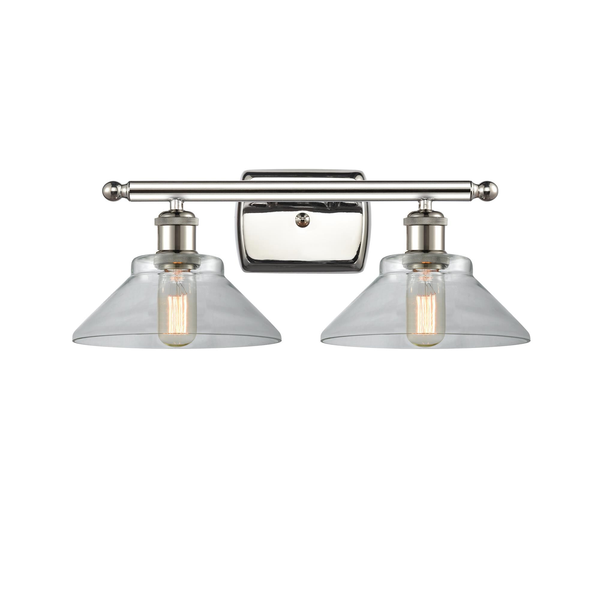 Shown in Polished Nickel finish and Disc glass and Glass shade