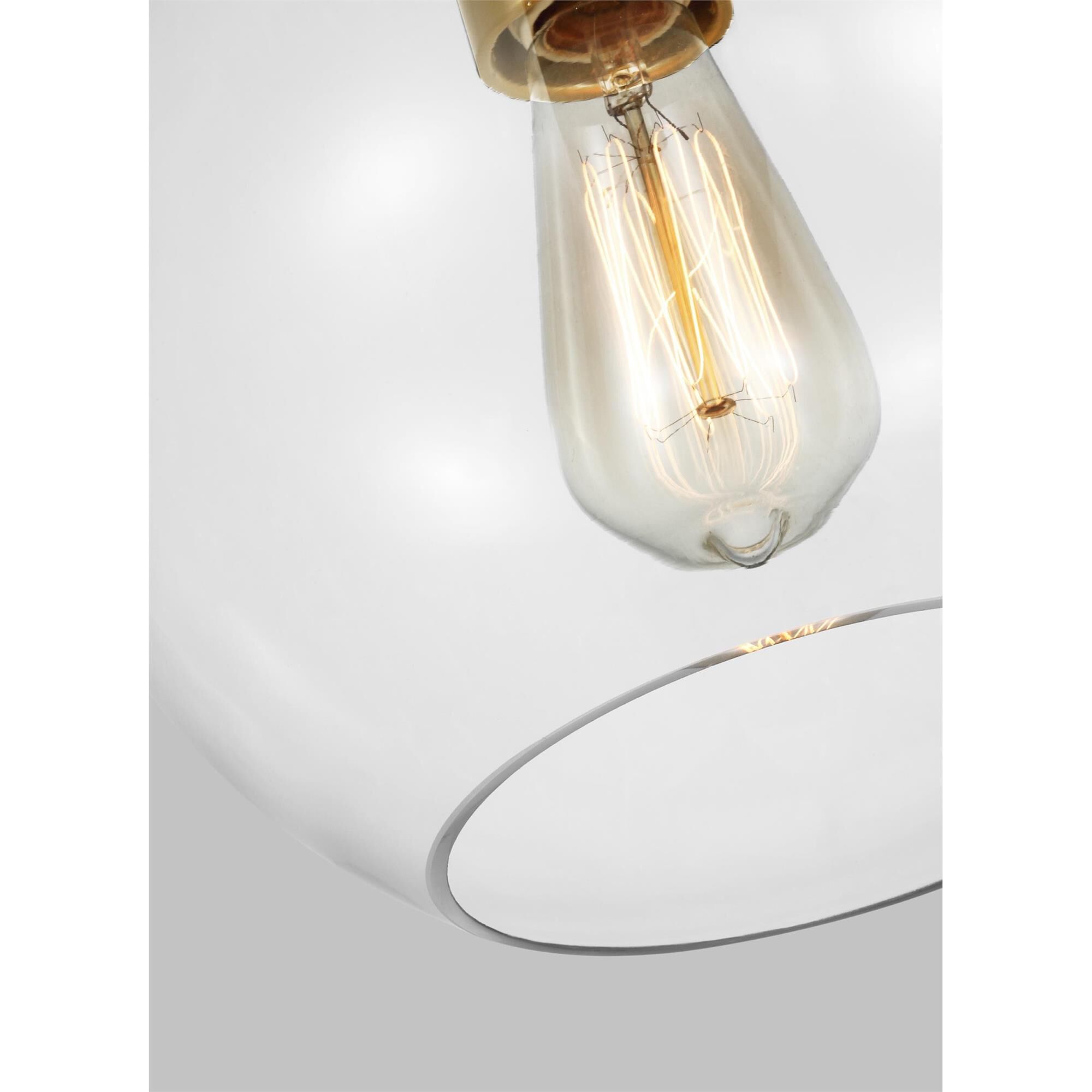 Shown in Burnished Brass finish and Clear glass