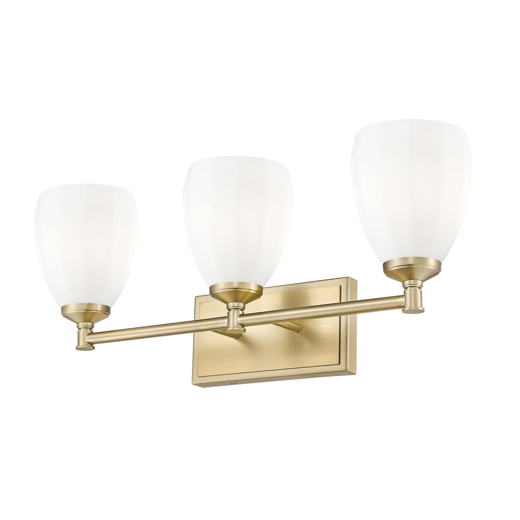 Shown in Modern Gold finish and Matte Opal glass and Matte Opal shade