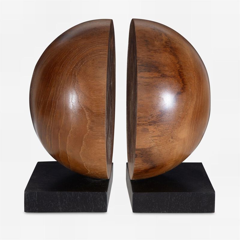 Teak and Noir Bookend by Uttermost