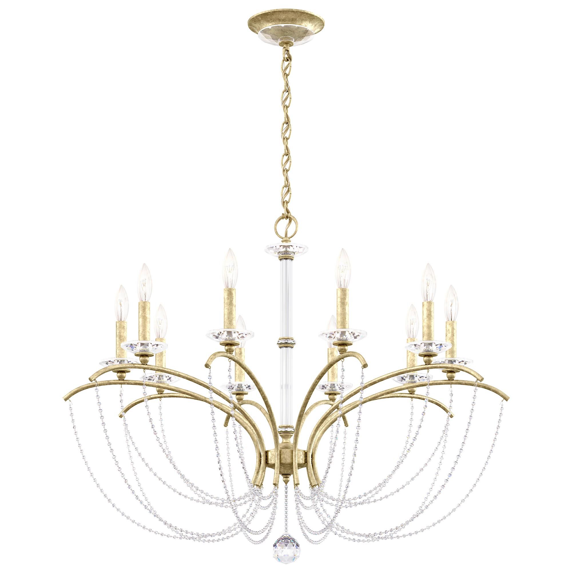 Shown in Heirloom Silver finish and Clear Optic crystal