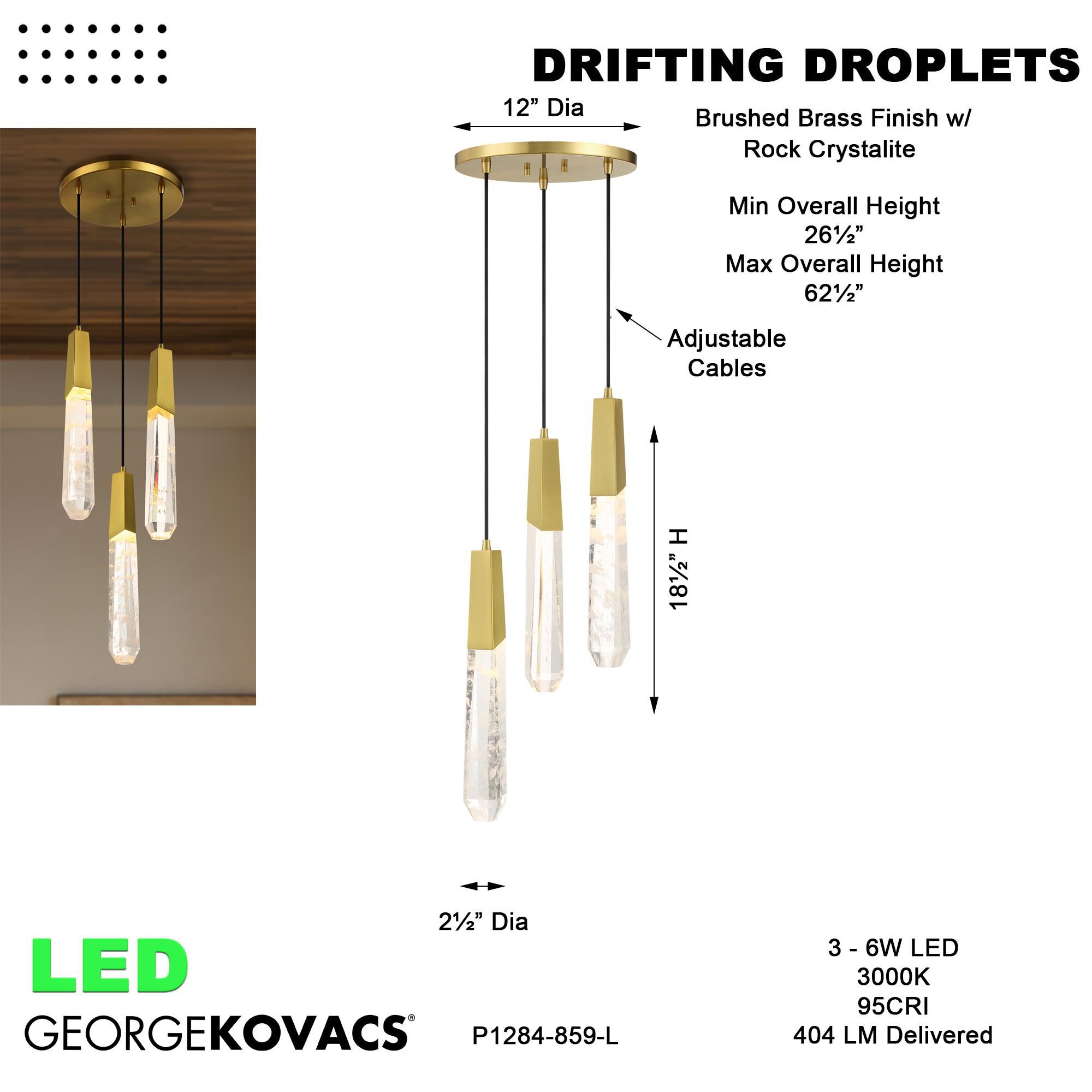 Drifting Droplets Multi Light Pendant by Kovacs