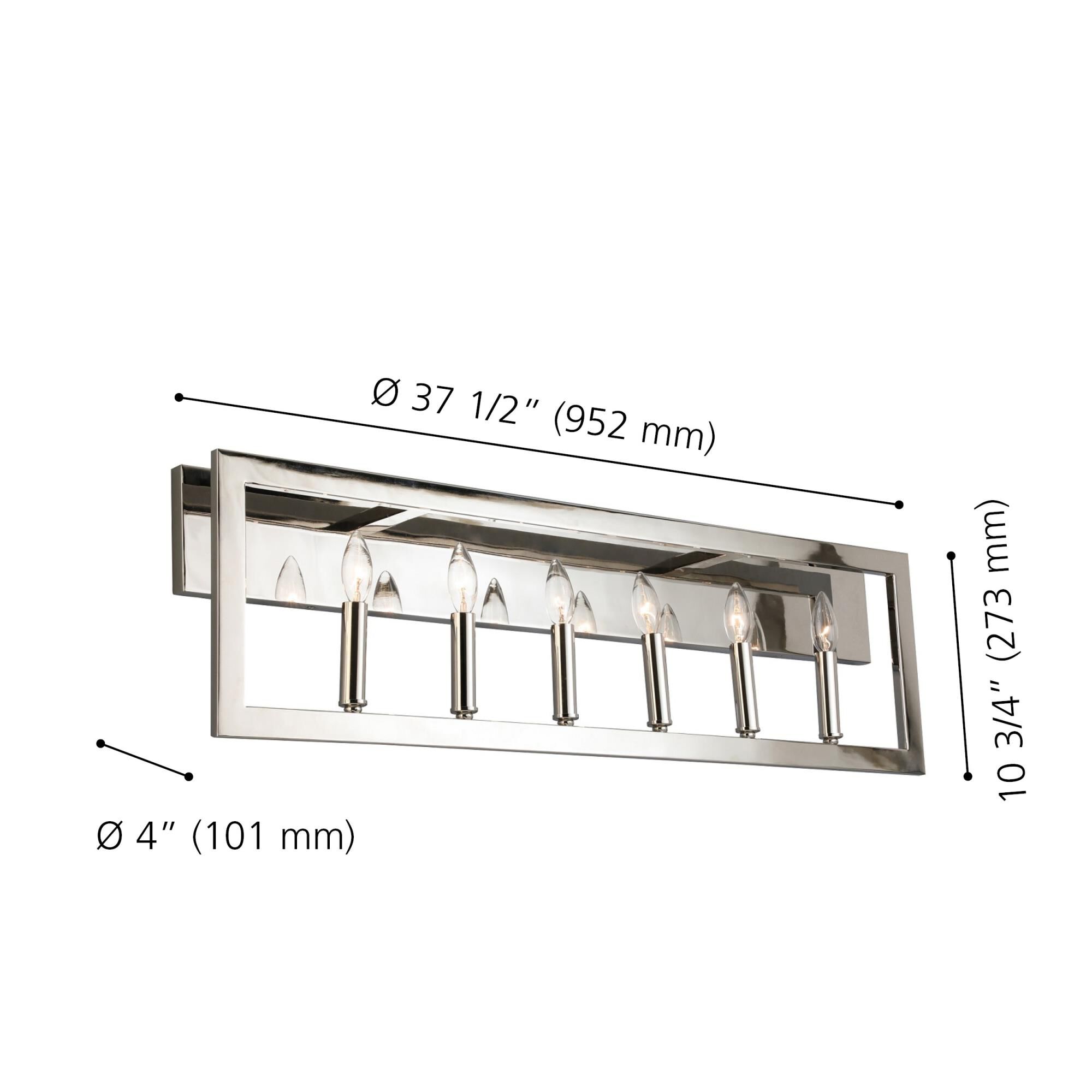 Eglo Jordan 37 Inch 6 Light Bath Vanity Light by Eglo Lighting