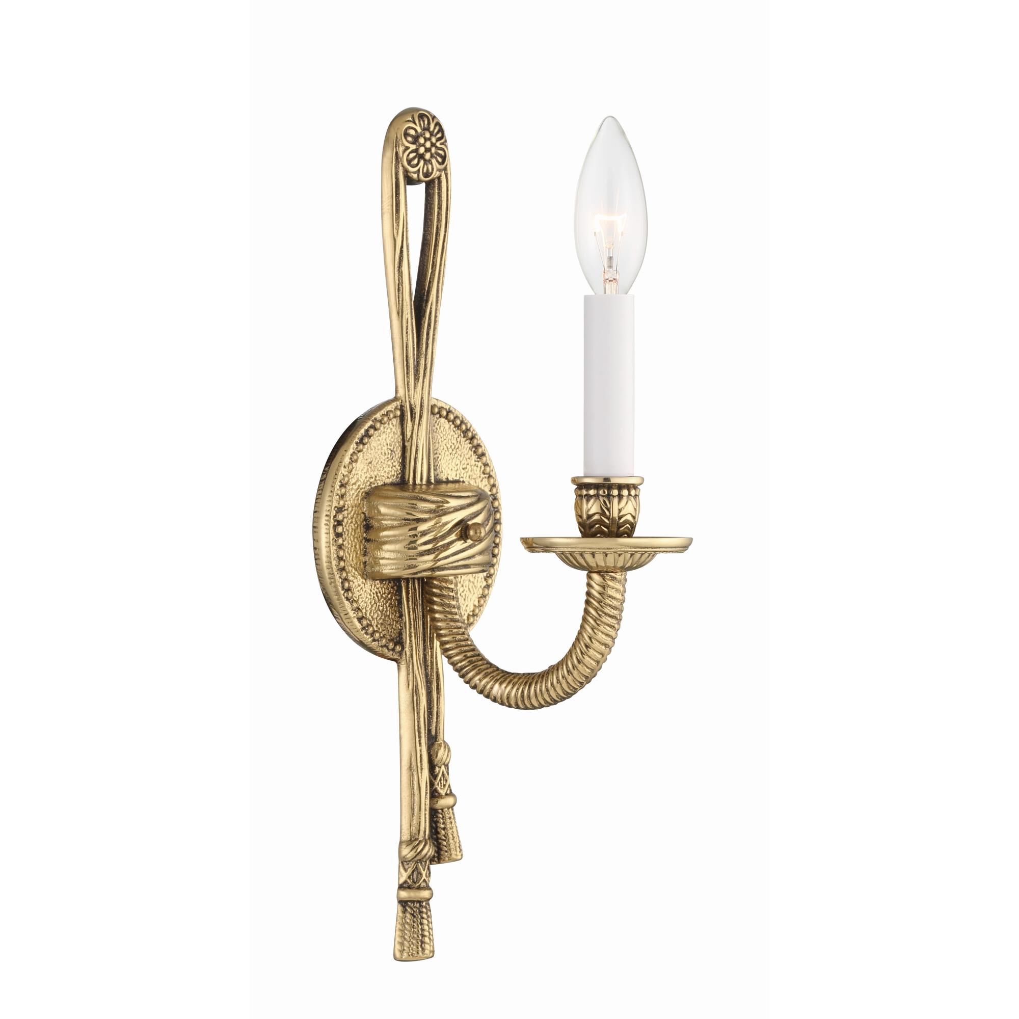 Crystorama Cast Brass Wall Mount 15 Inch Wall Sconce
