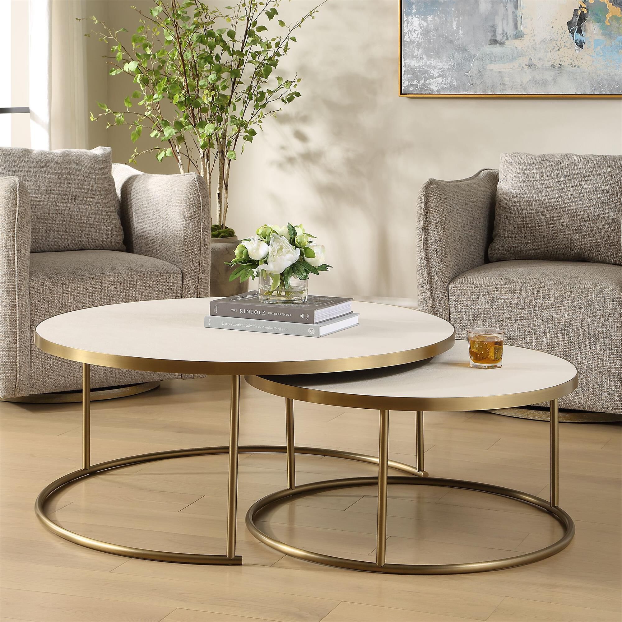 Shown in Brass, White finish
