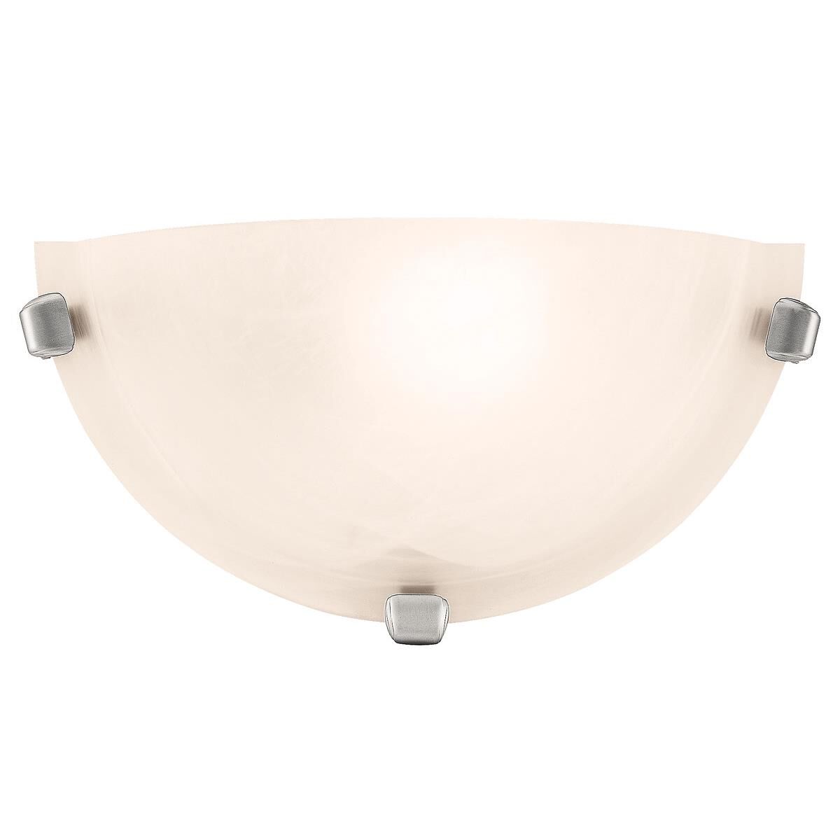 Shown in Brushed Steel (Bs) finish and Alabaster (Alb) glass