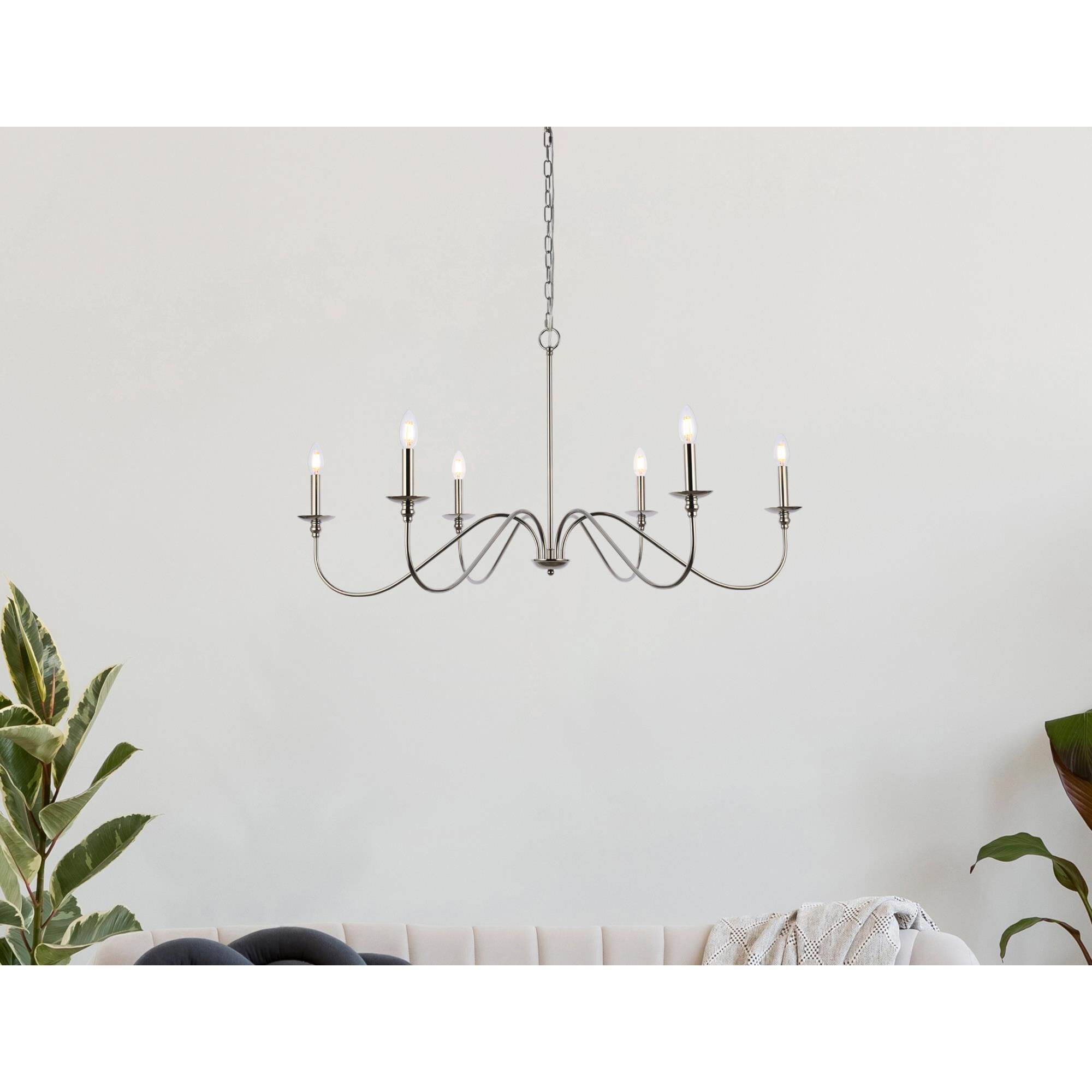 Rohan 42 Inch 6 Light Chandelier by Elegant Lighting