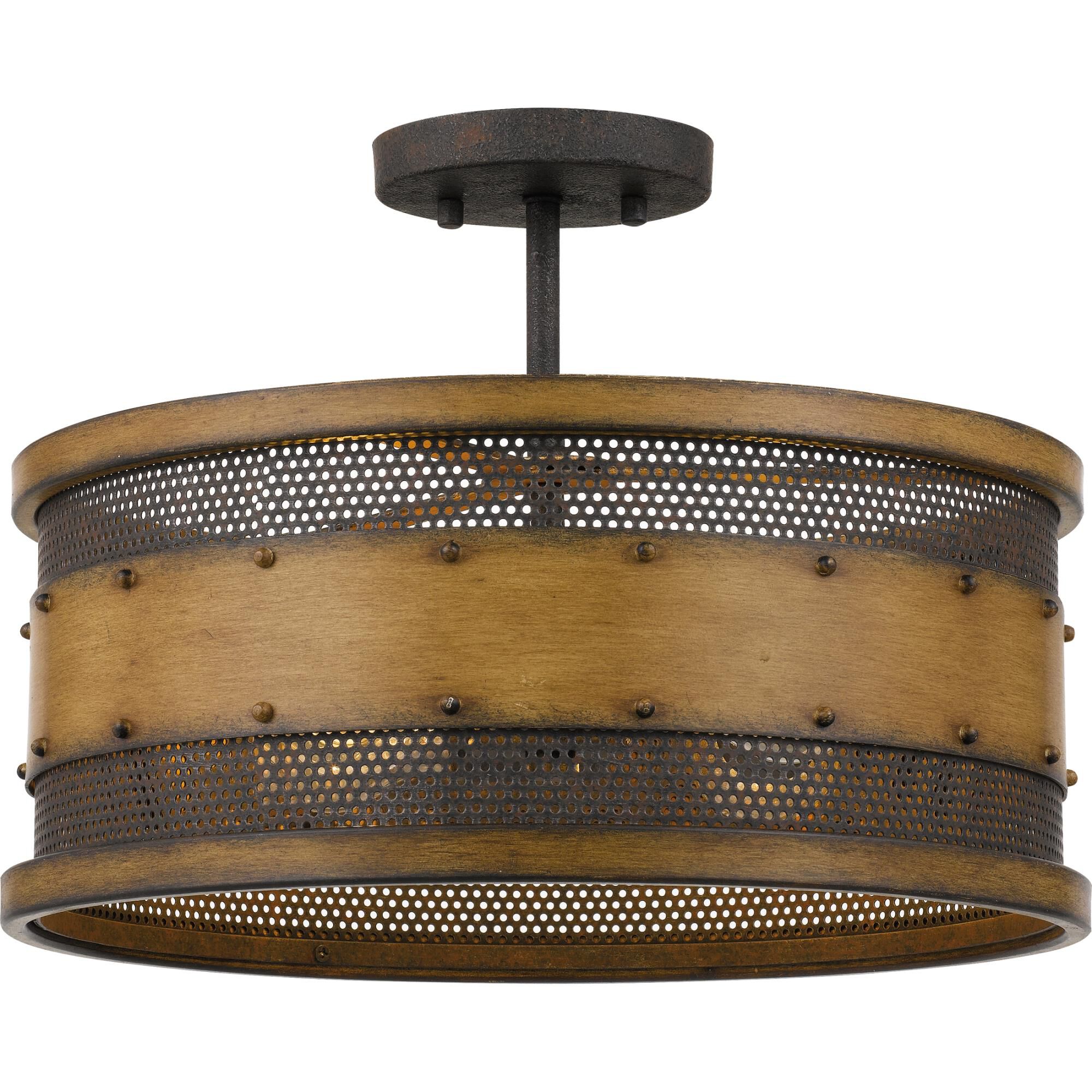 Roadhouse 16 Inch 4 Light Semi Flush Mount by Quoizel