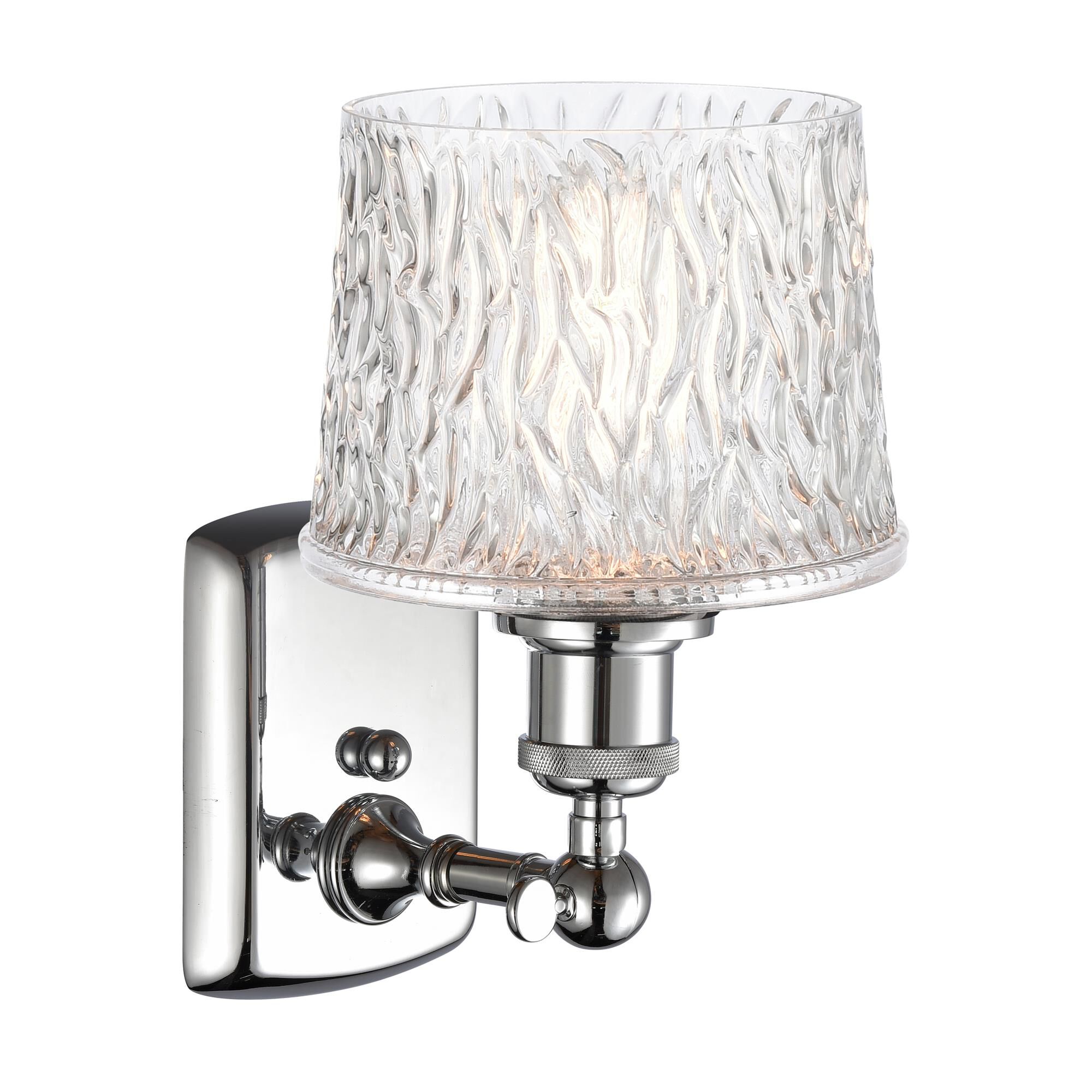 Shown in Polished Chrome finish and Clear Niagra glass
