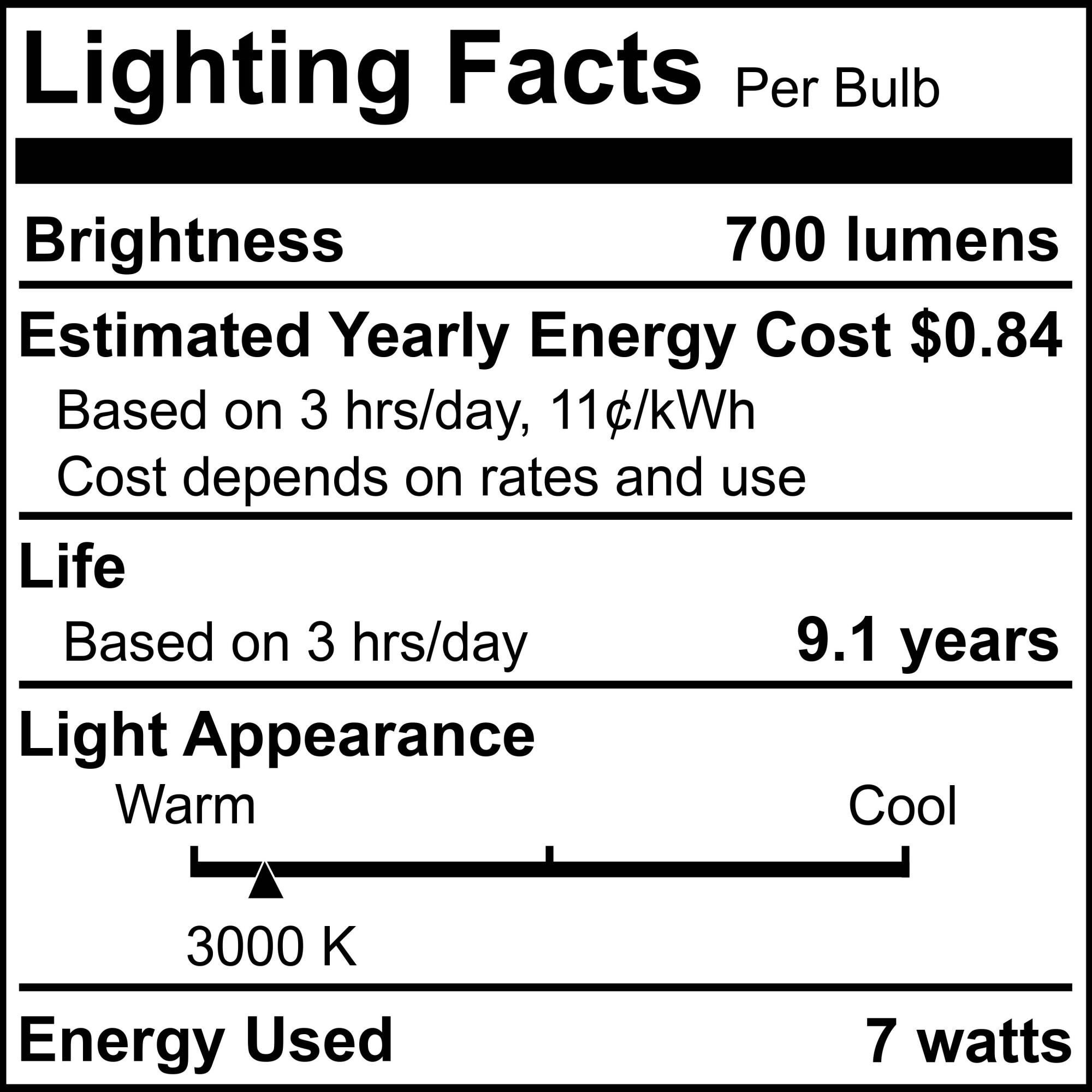 7 Watt 3000K A15 LED Light Bulb,
