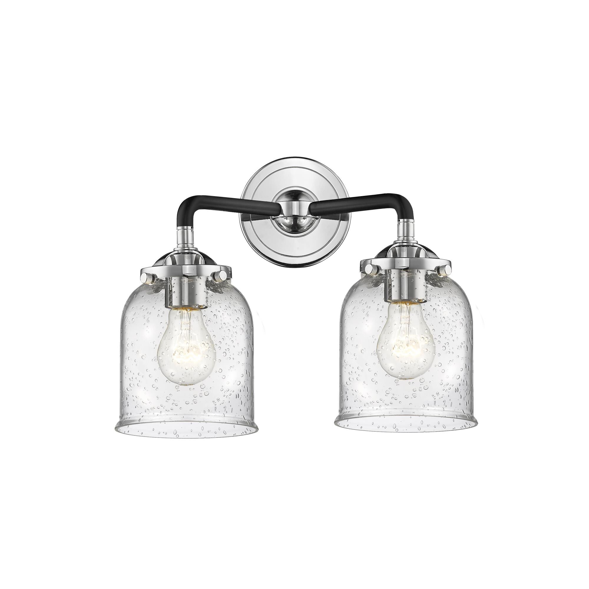 Shown in Black Polished Nickel finish and Seedy glass