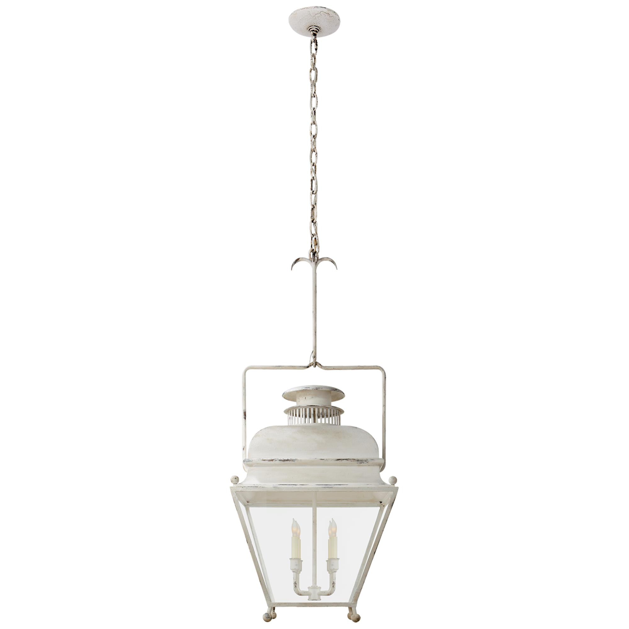 Shown in Old White finish and Clear glass