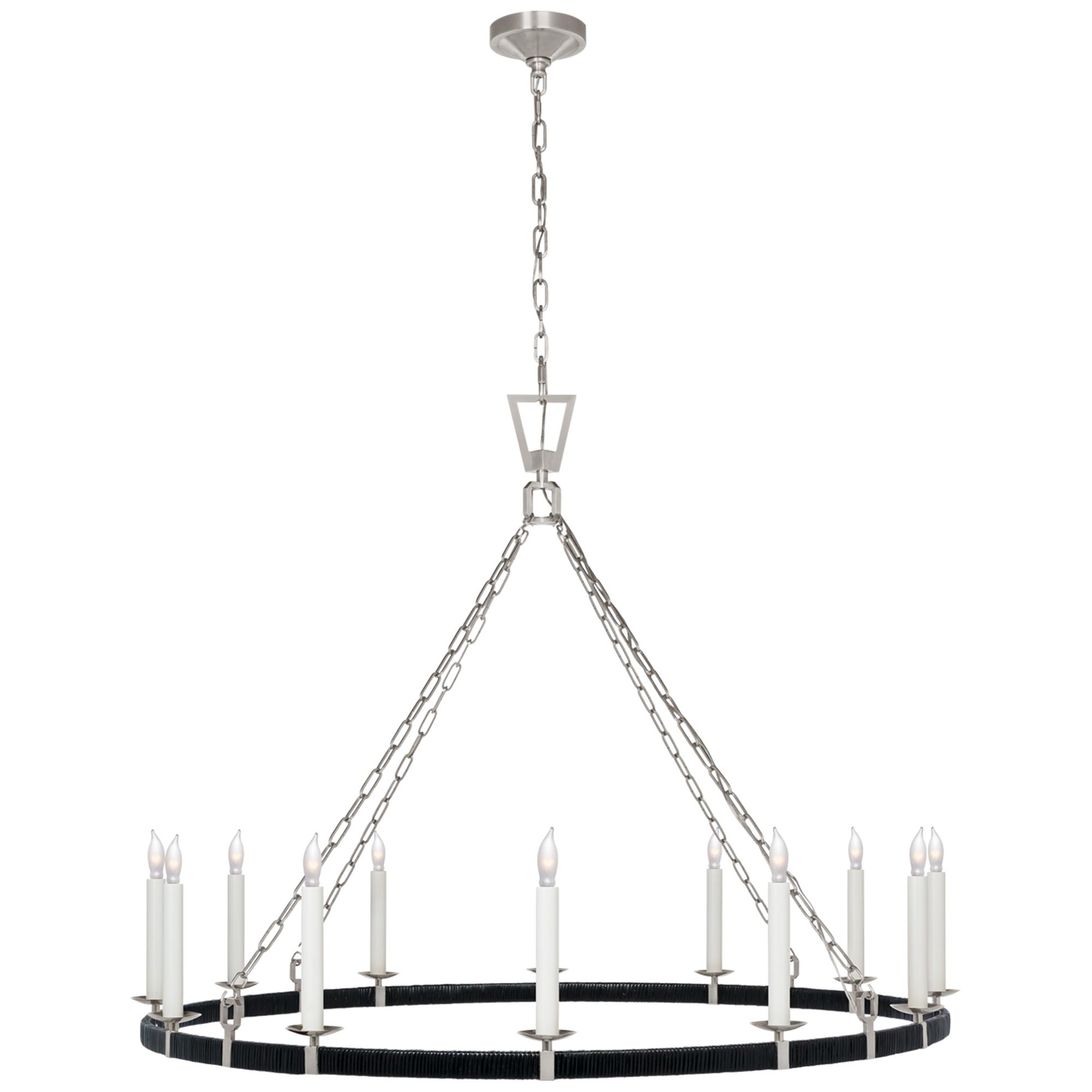 Shown in Polished Nickel and Black Rattan finish