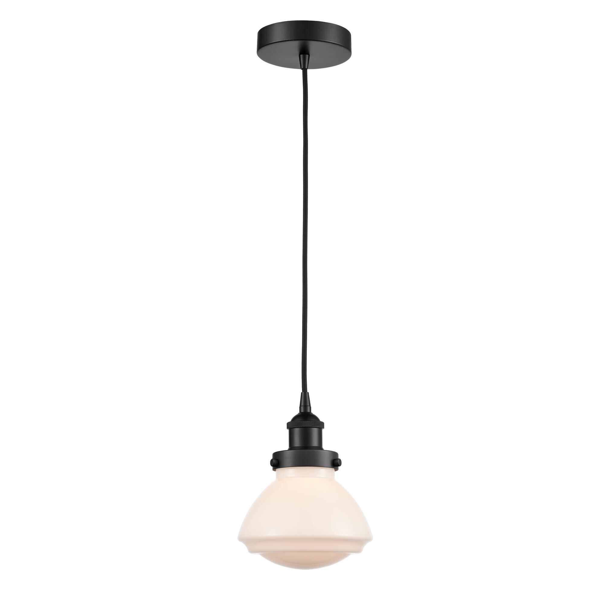 Shown in Matte Black finish and Matte White Olean glass