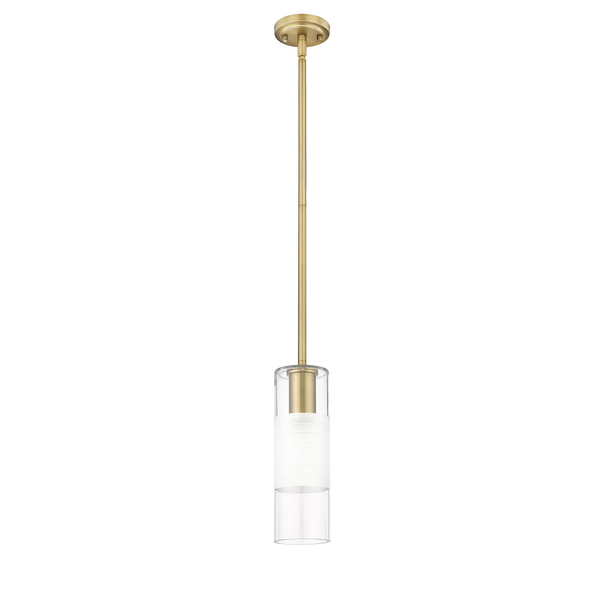 Shown in Modern Gold finish and Clear and Frosted glass