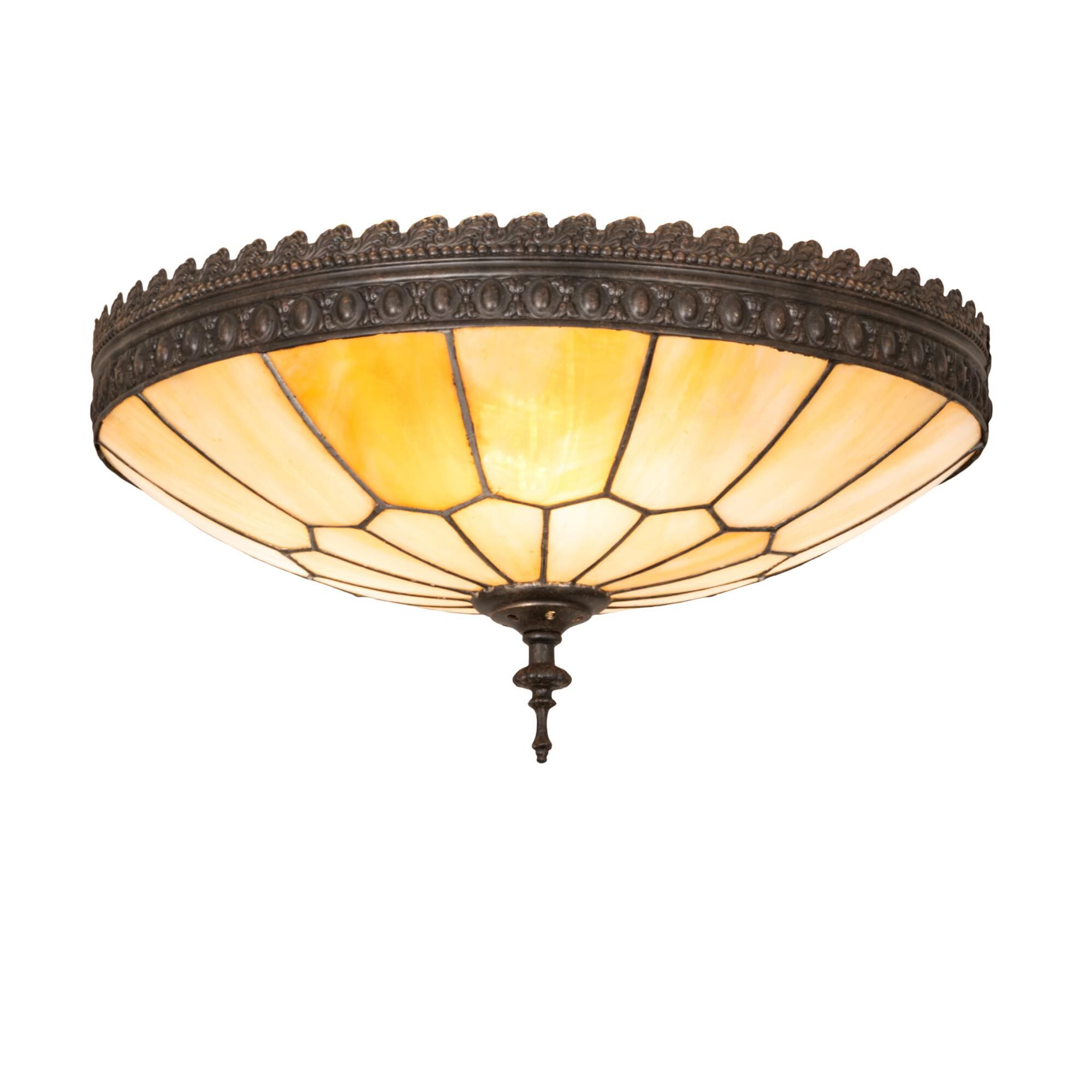 Shown in Dark Roast finish and Beige;Iridescent glass