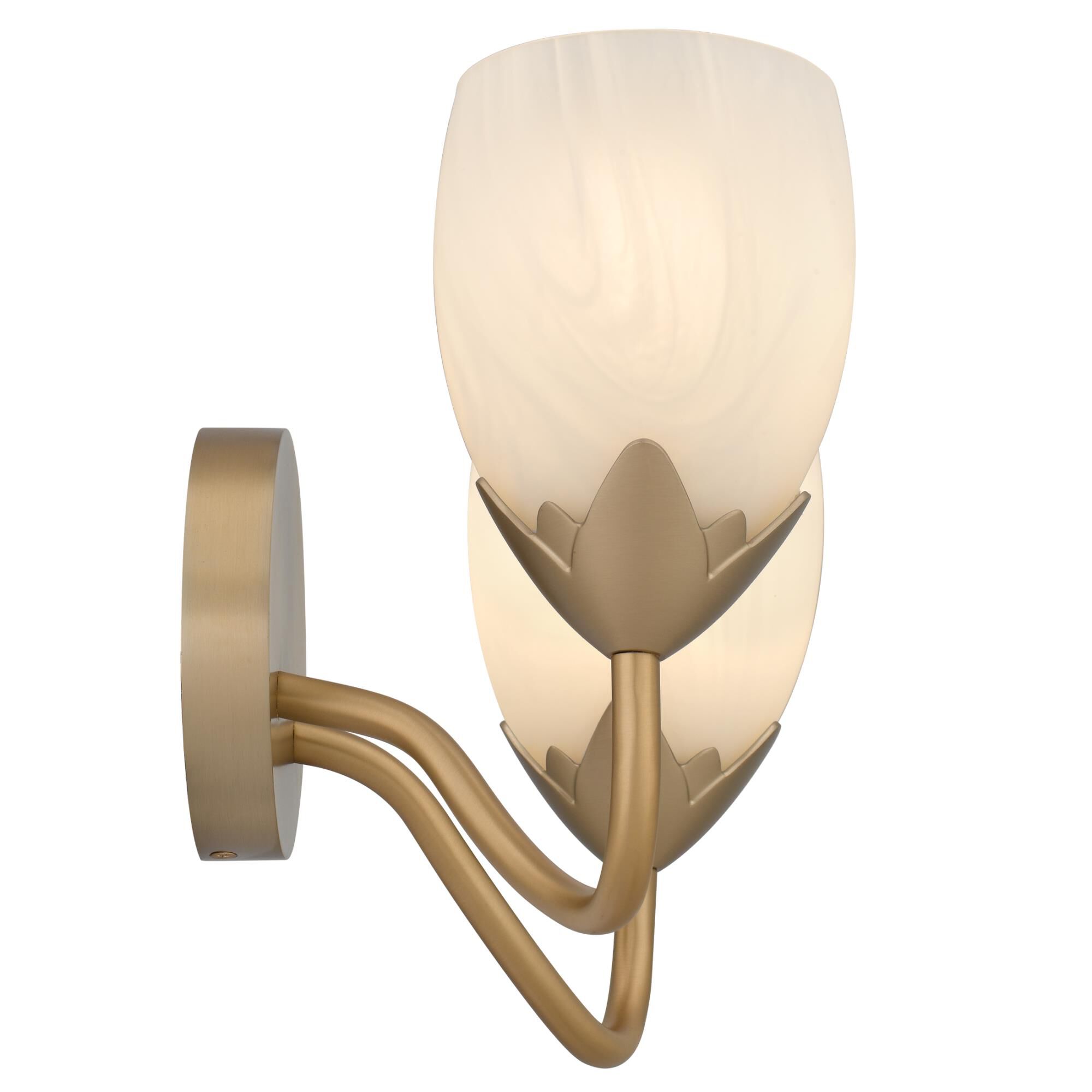 Shown in Bronze Gold finish and Etched Alabaster Glass shade