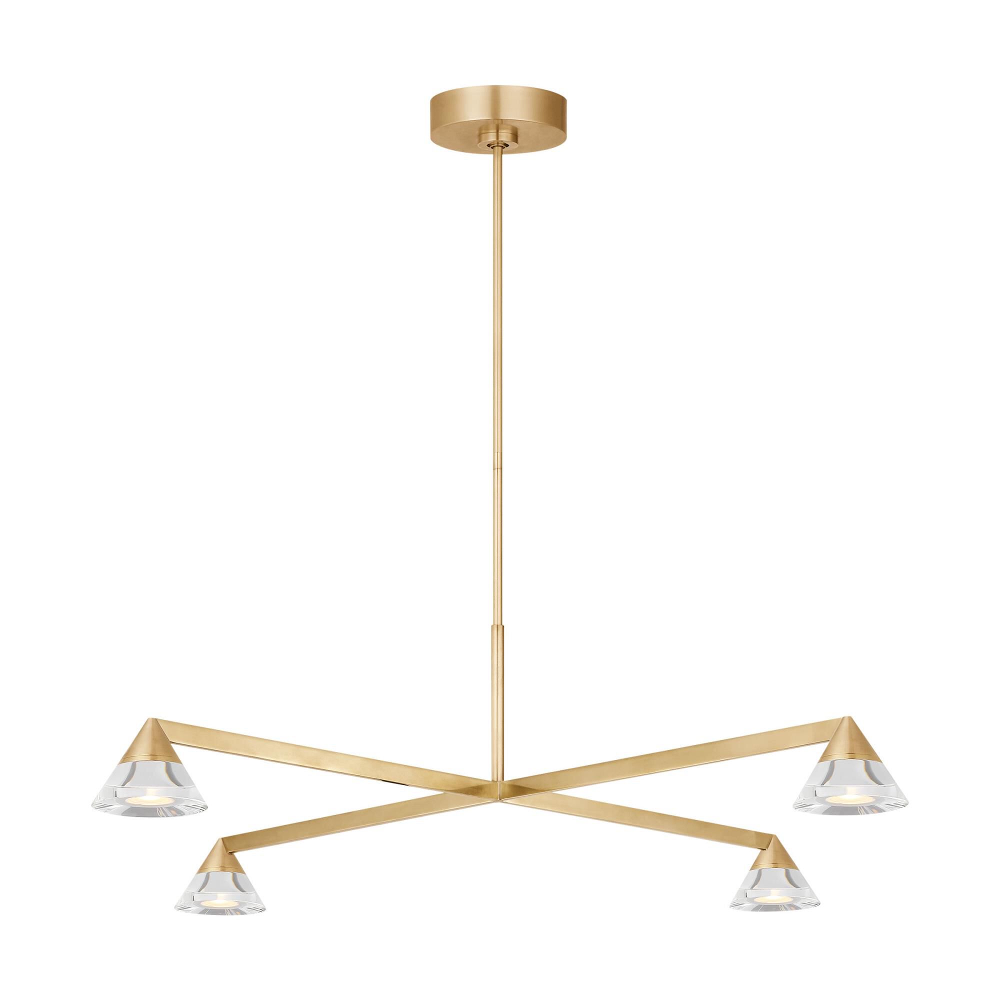 Shown in Hand-Rubbed Antique Brass finish and Crystal glass