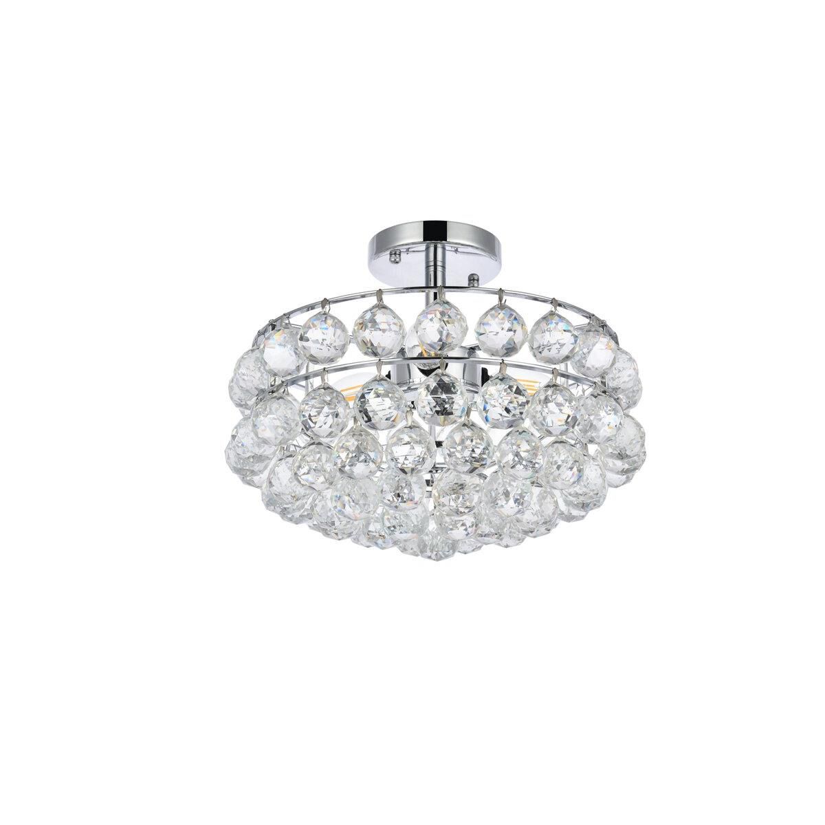 Savannah 14 Inch 3 Light Semi Flush Mount by Elegant Lighting