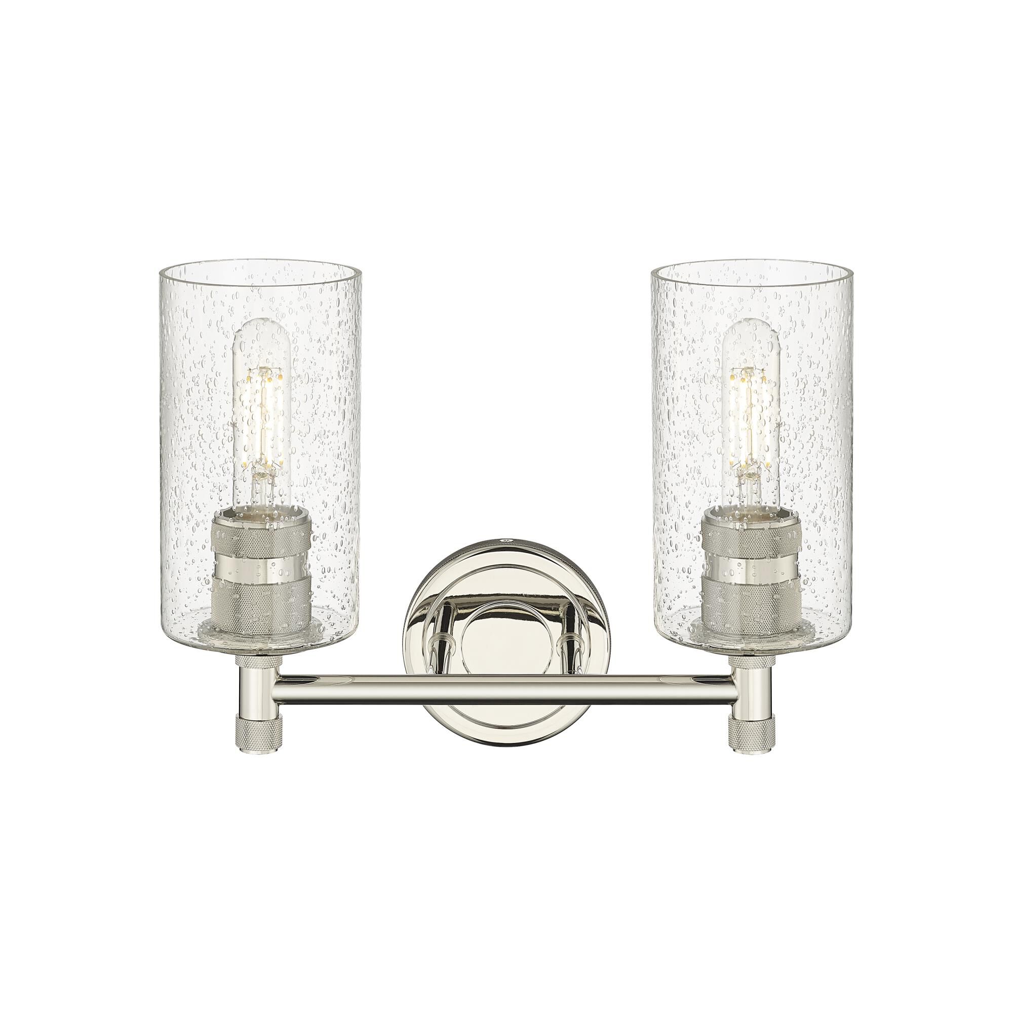 Shown in Polished Nickel finish and Seedy glass