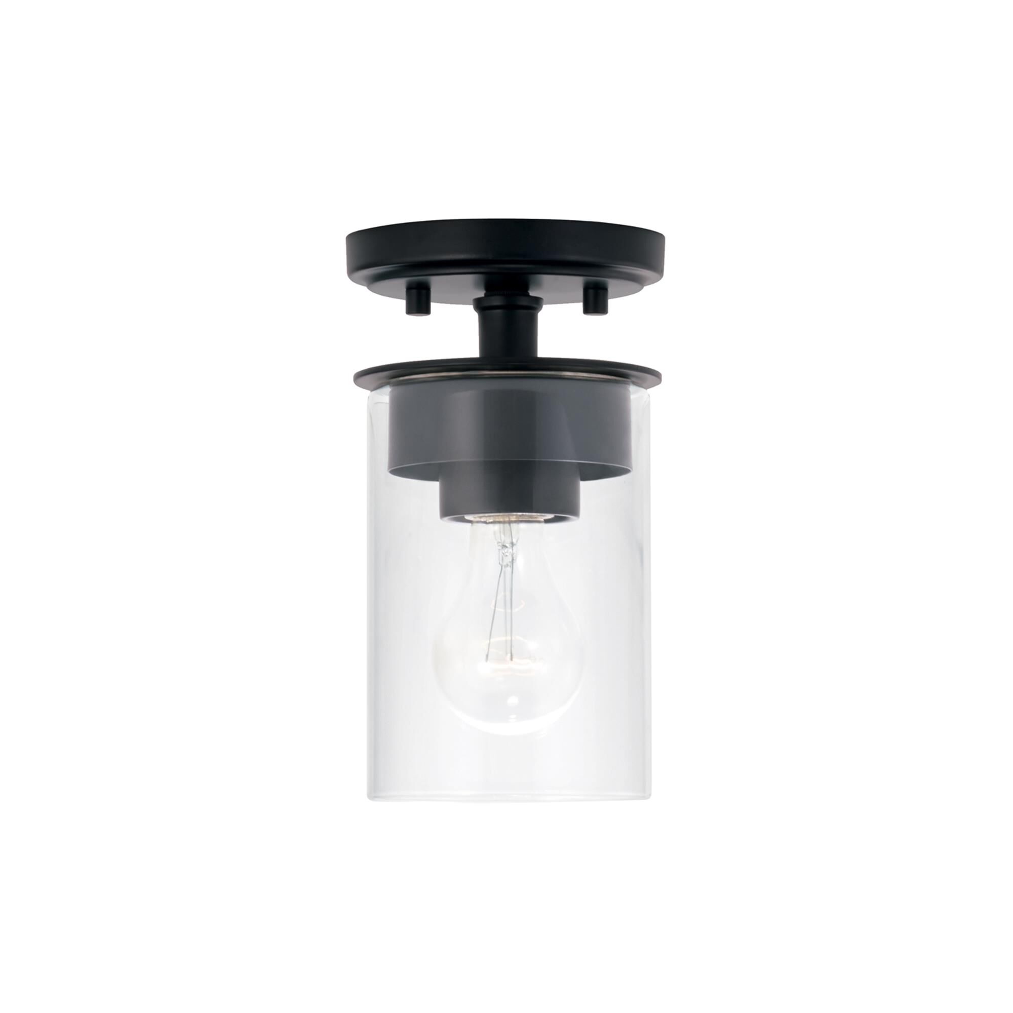 Shown in Matte Black finish and Clear glass