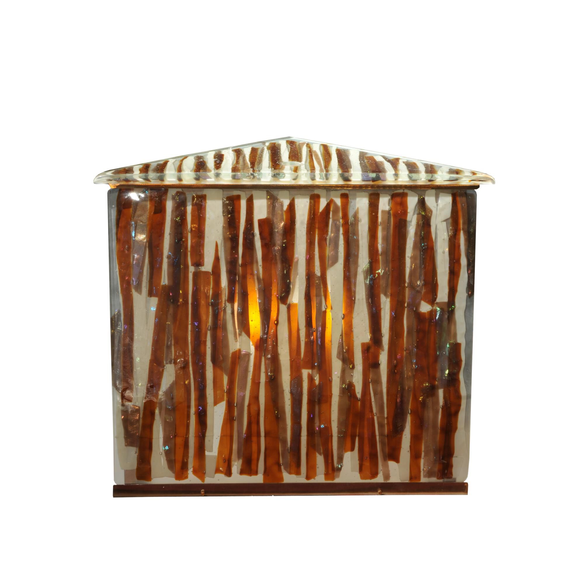 Shown in Translucent Copper finish and Amber-Beige-Smoke-Iridescent Clear glass