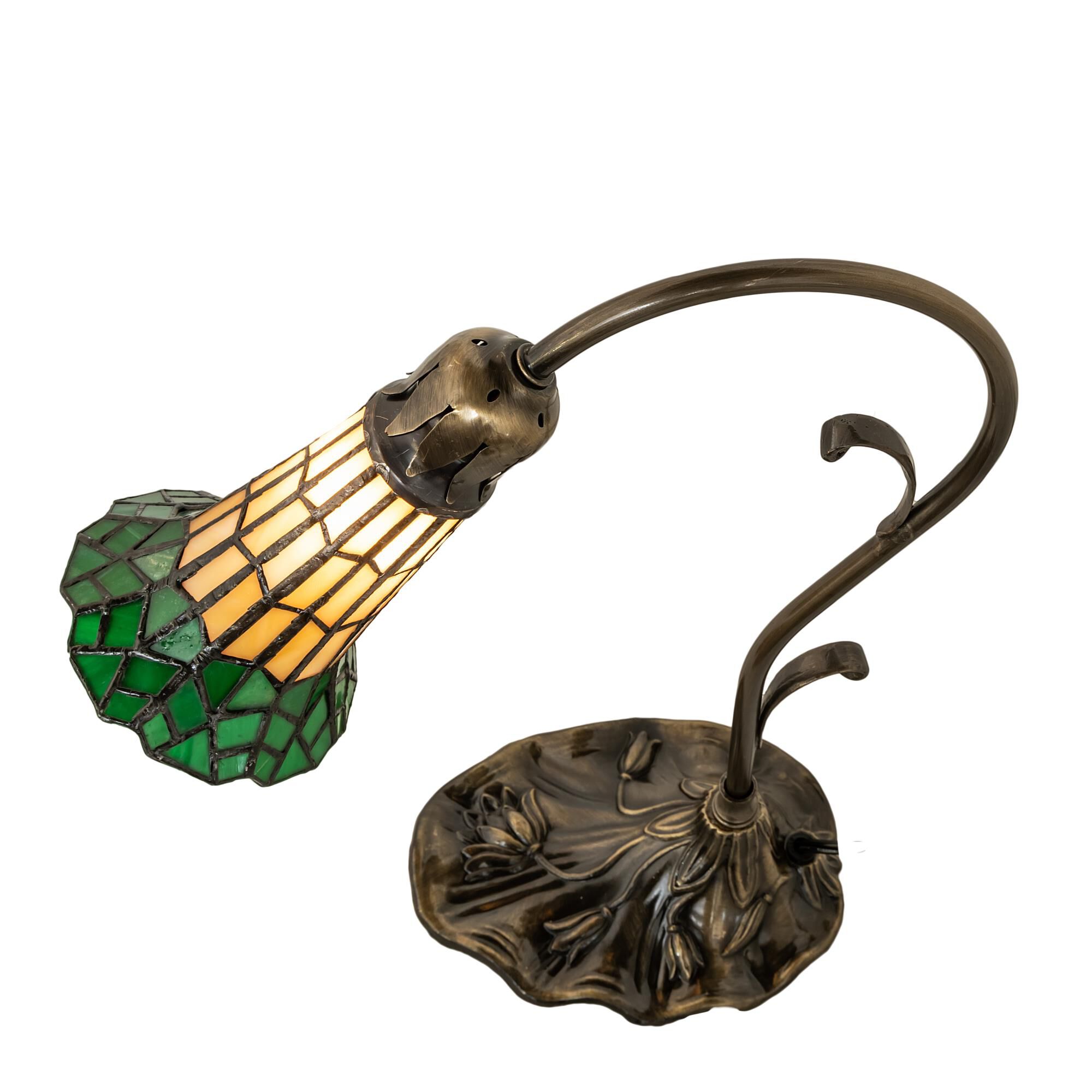 Stained Glass Pond Lily 15 Inch Accent Lamp by Meyda Lighting