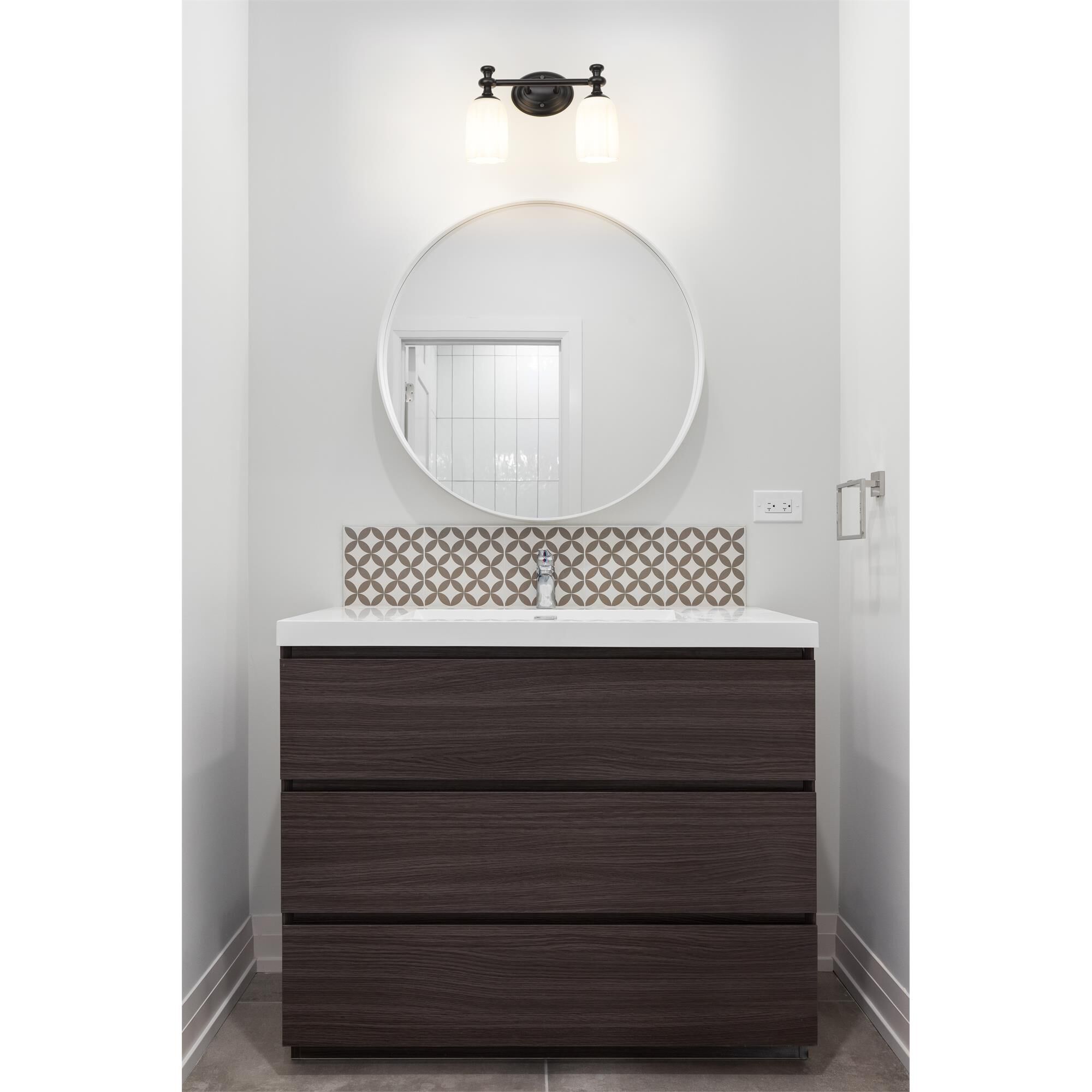 Shown in Matte Black finish and Opal Etched glass and Opal Etched shade