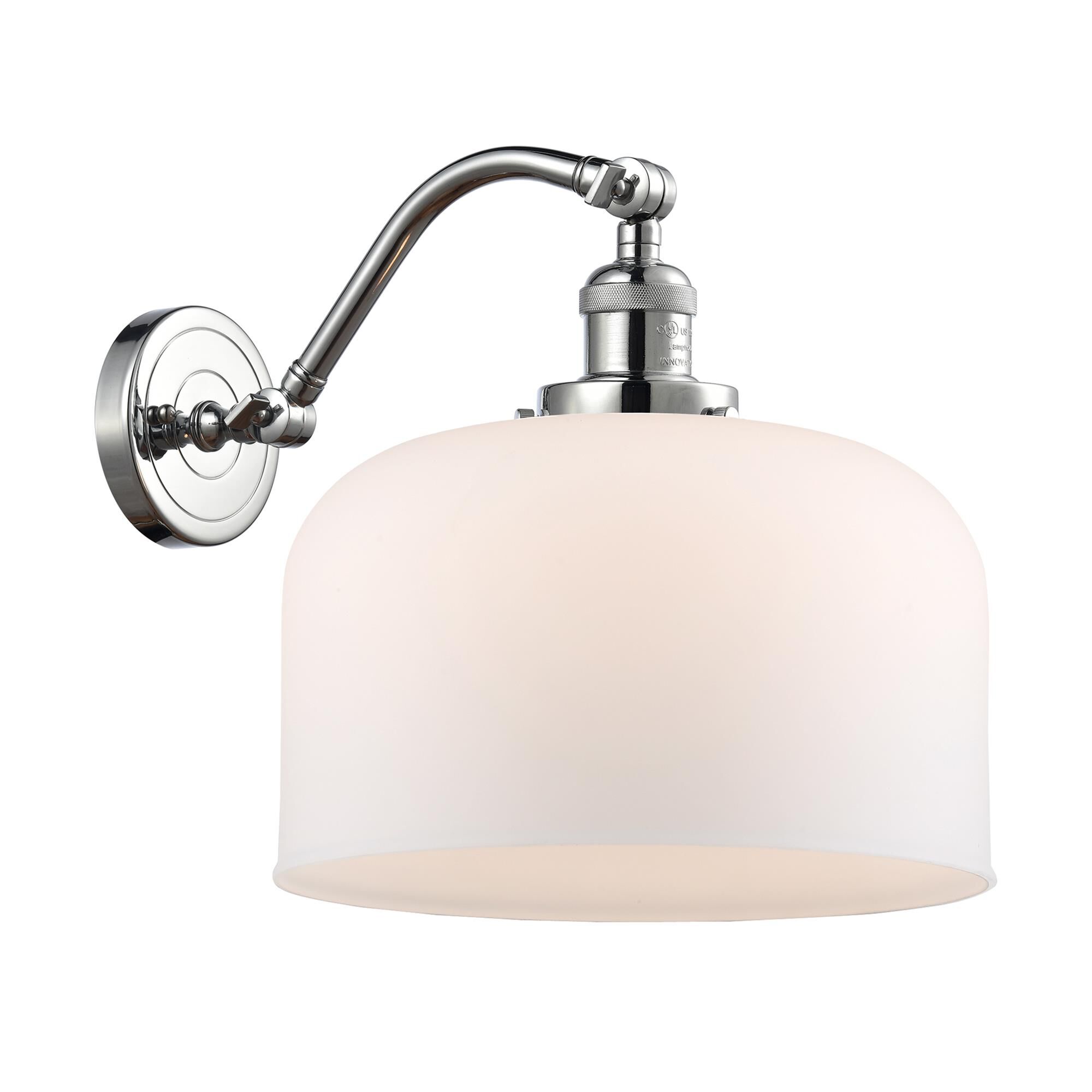 Shown in Polished Chrome finish and Matte White Cased glass