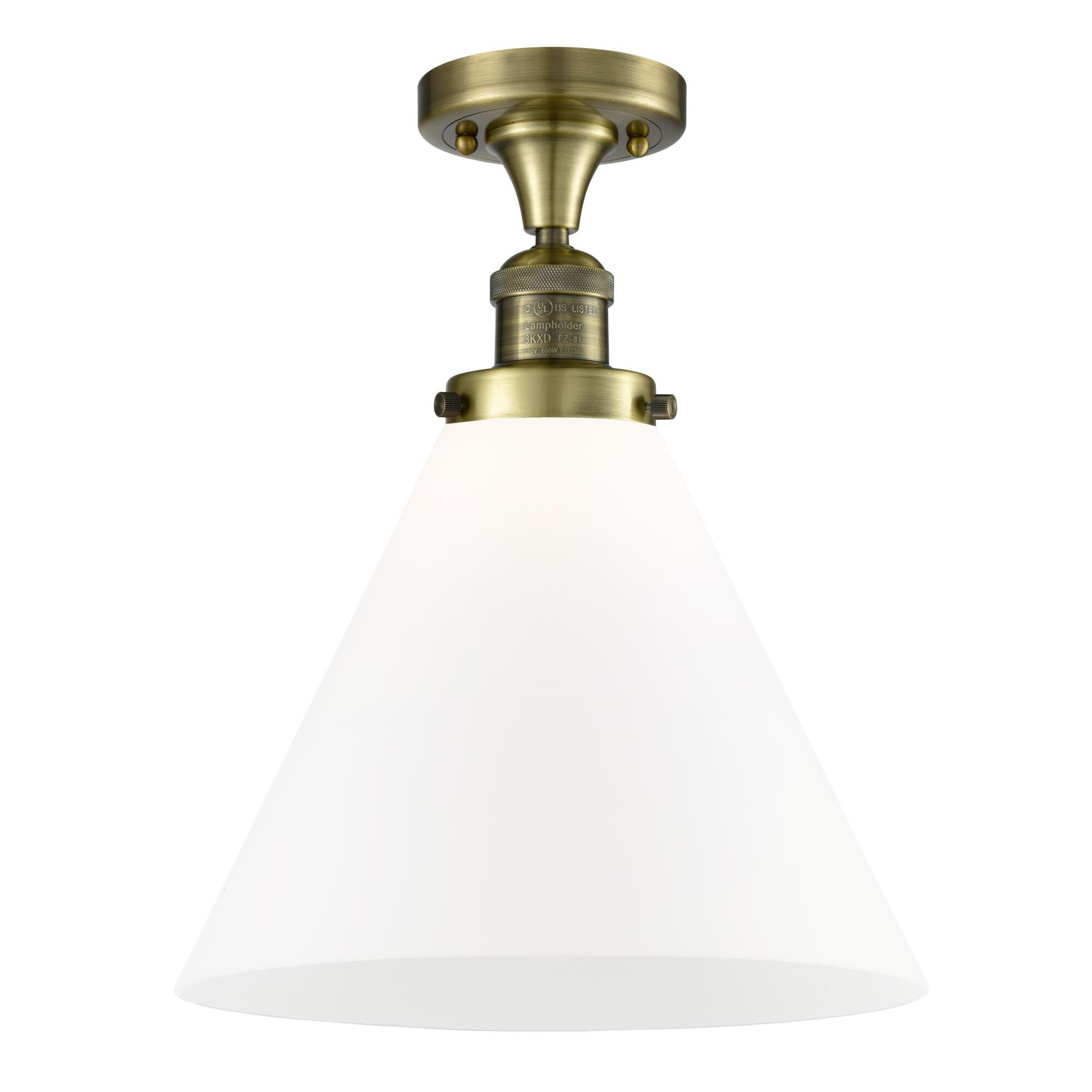Bruno Marashlian Large Cone 7 Inch 1 Light Semi Flush Mount by Innovations Lighting