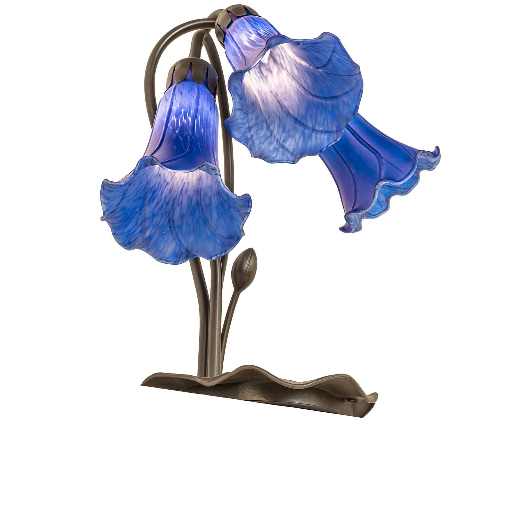 Shown in Mahogany Bronze finish and Blue glass