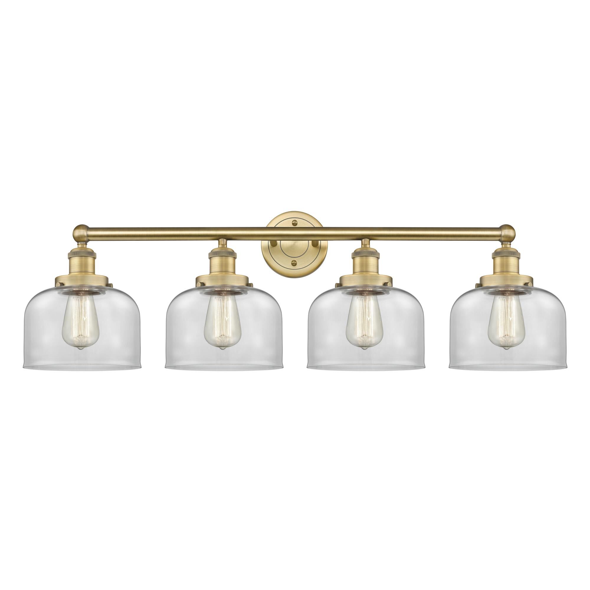 Shown in Brushed Brass finish and Clear glass