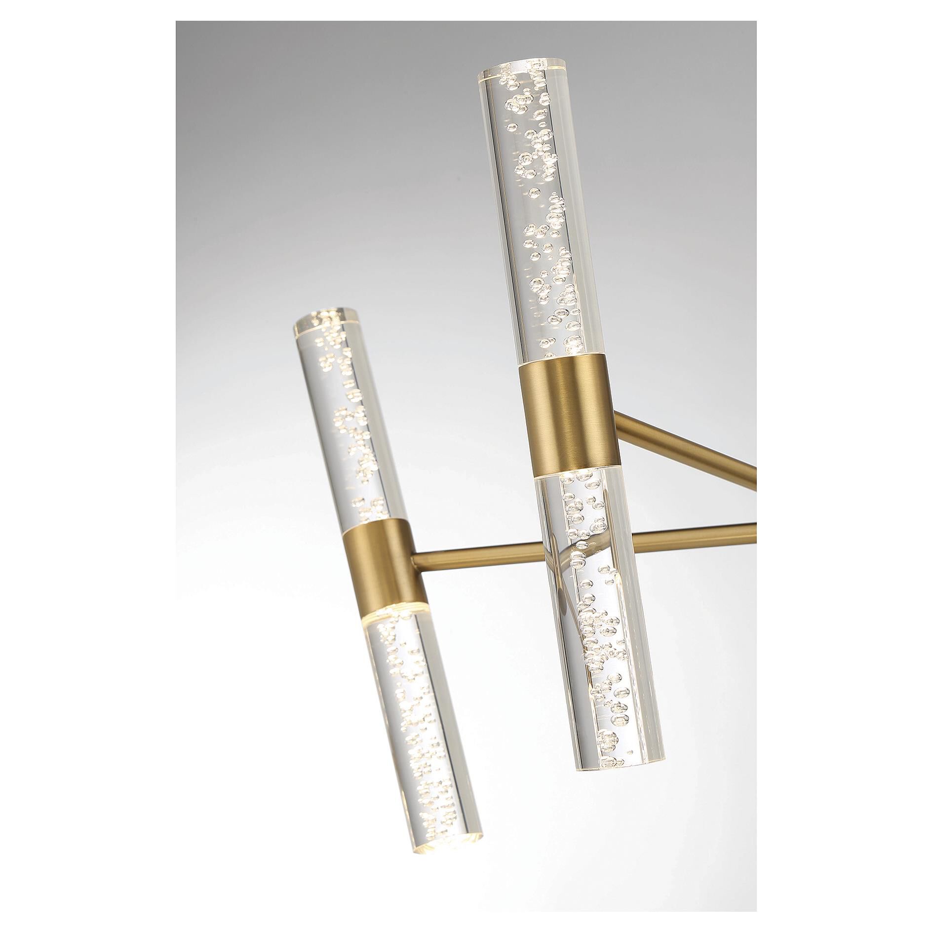 Shown in Warm Brass finish and Bubble glass and Glass shade