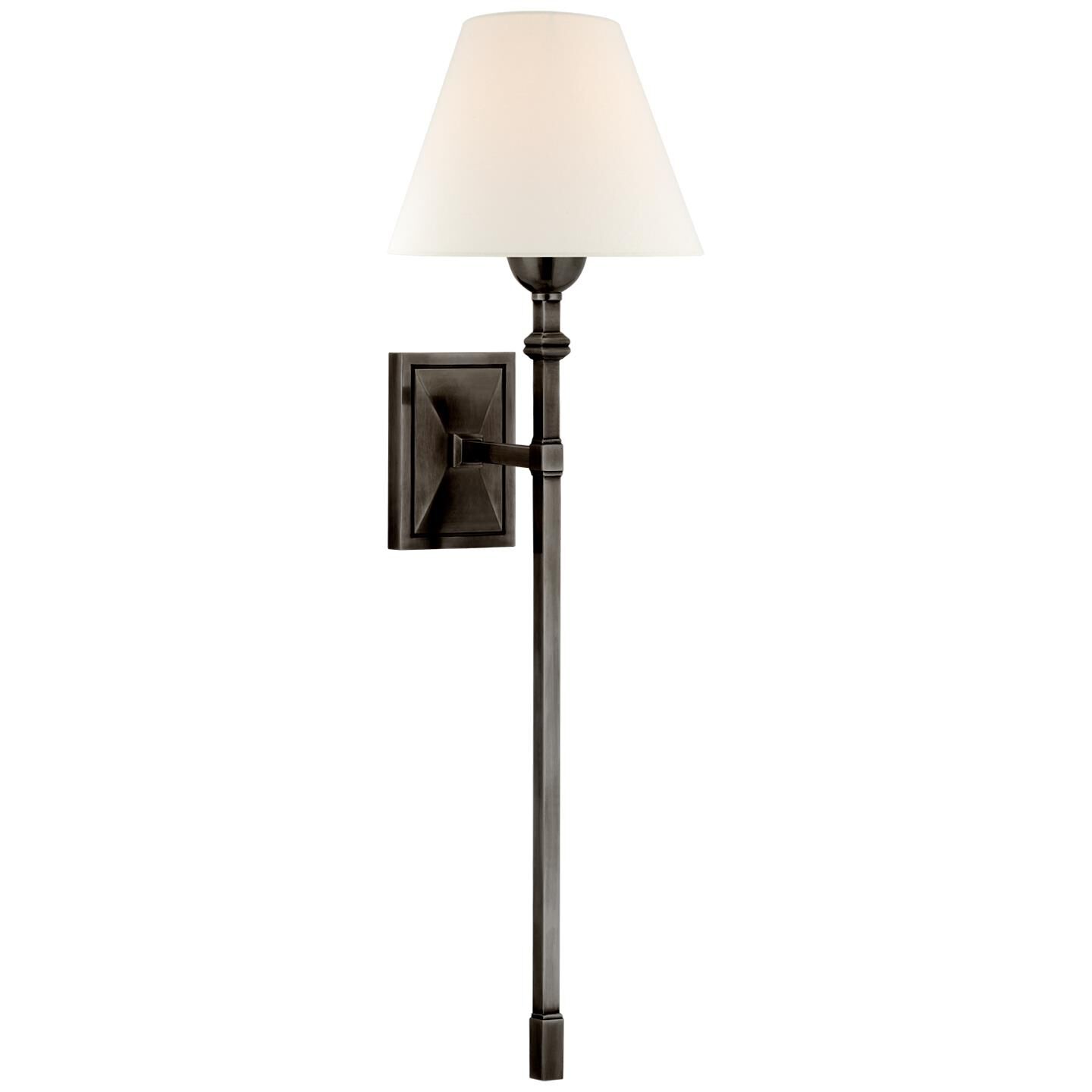 Shown in Gun Metal finish and Linen shade