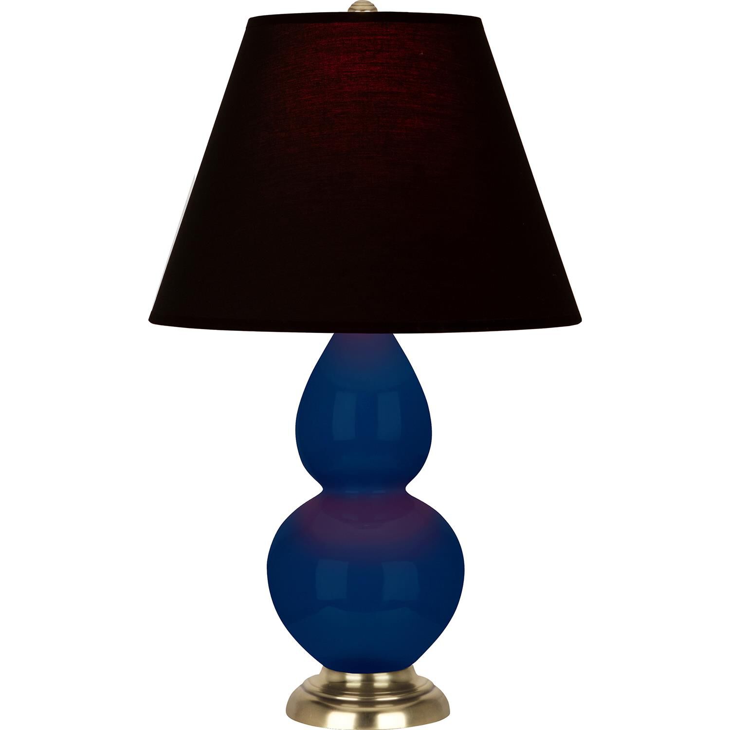 Shown in Cobalt finish and Ink Black with Rose Red Lining shade and Antique Natural Brass accent