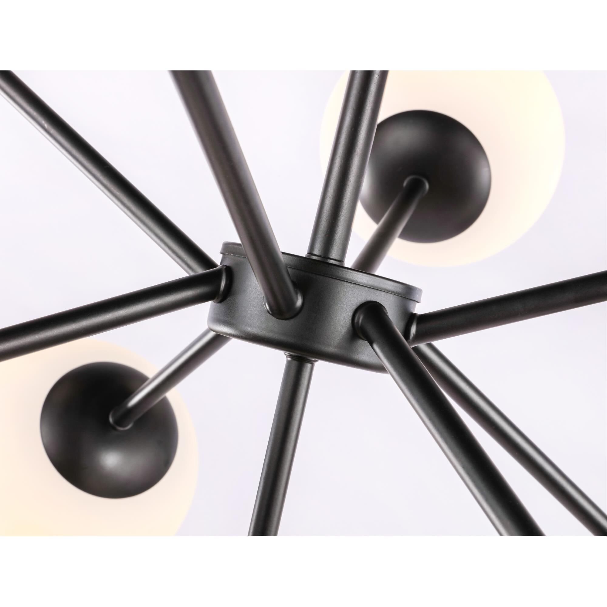 Shown in Black finish and Frosted White  glass