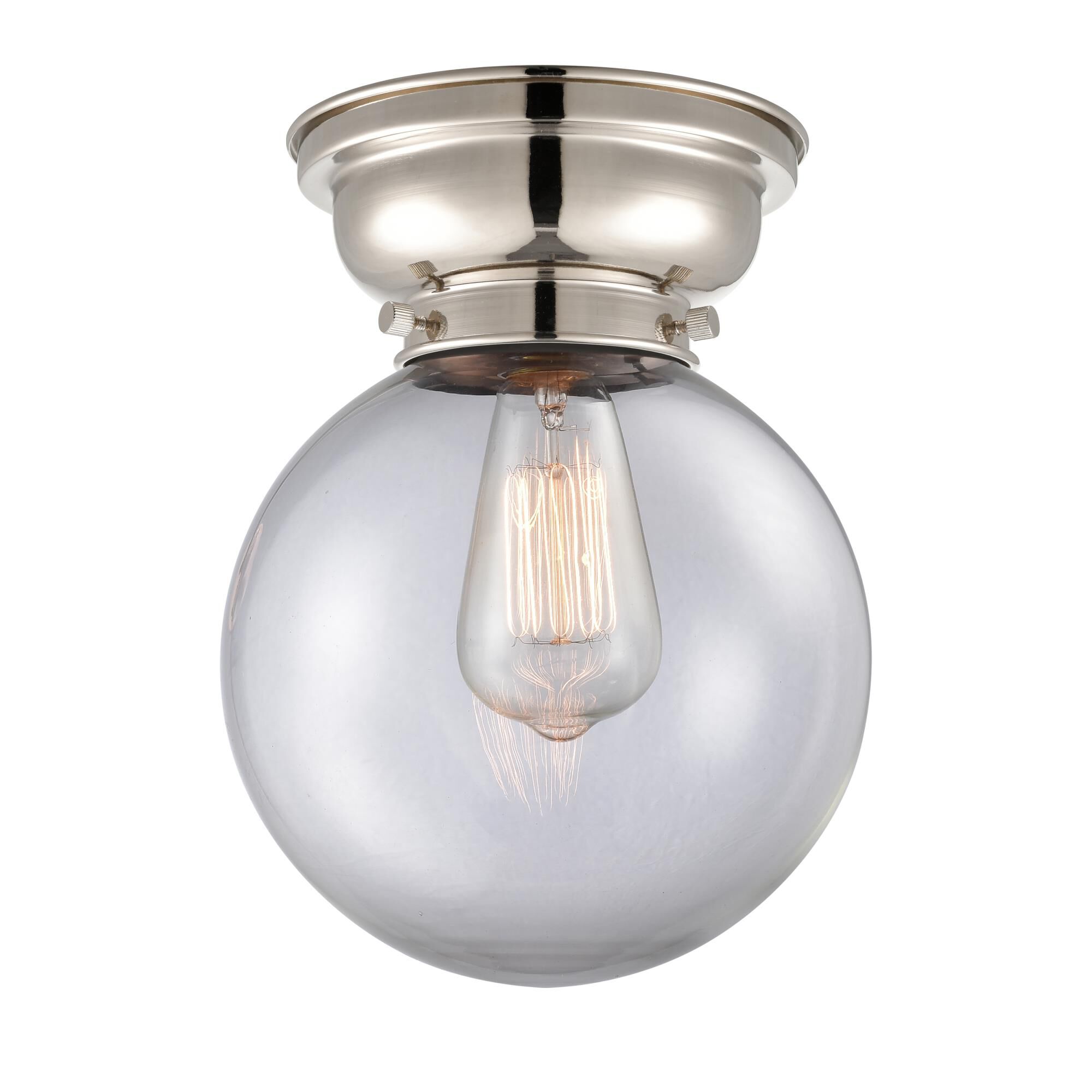Shown in Polished Nickel finish and Globe glass and Glass shade