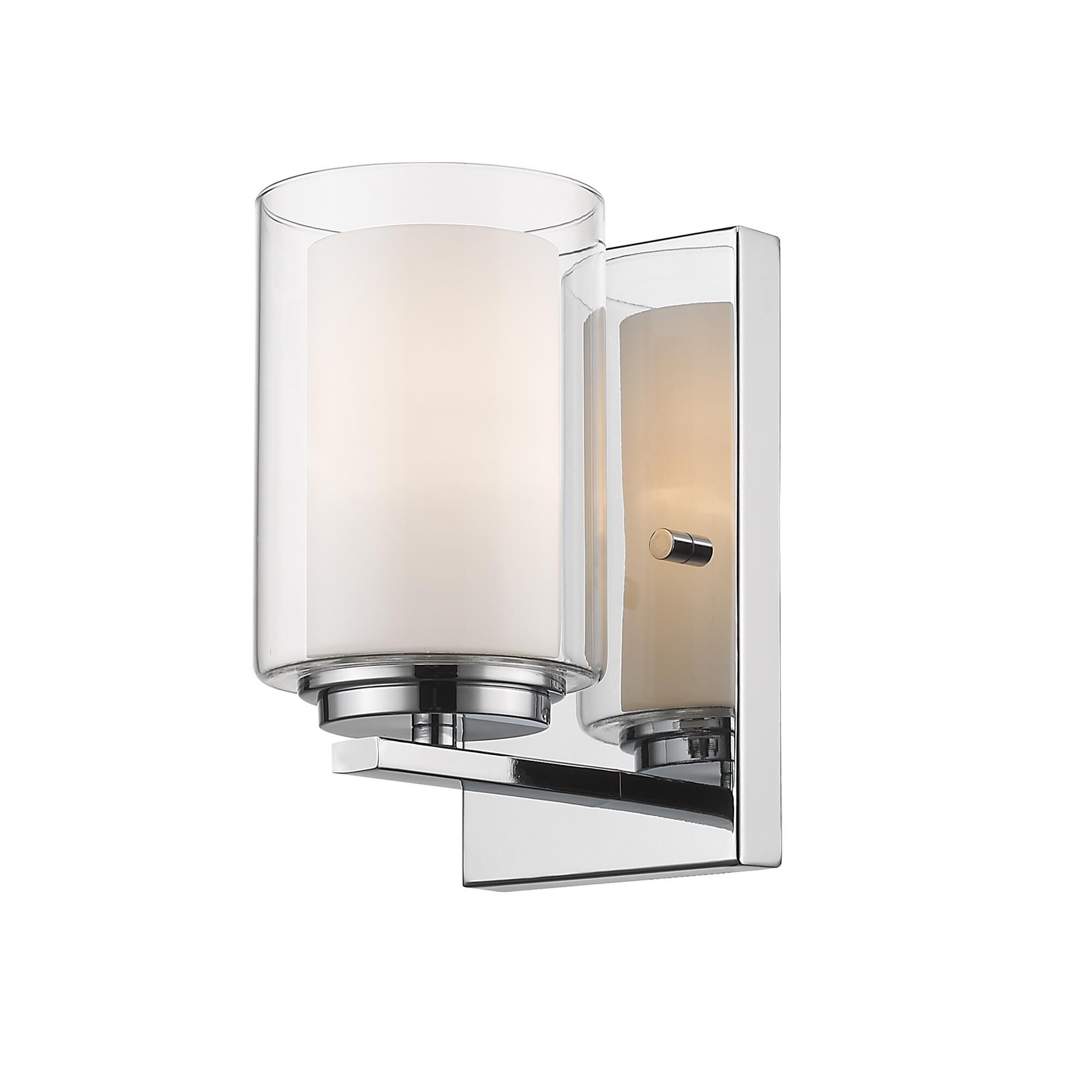 Shown in Chrome finish and Glass shade
