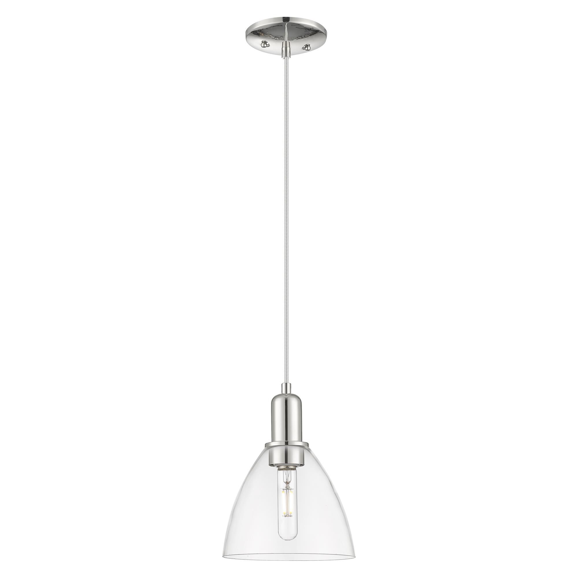 Shown in Polished Nickel finish and Clear glass