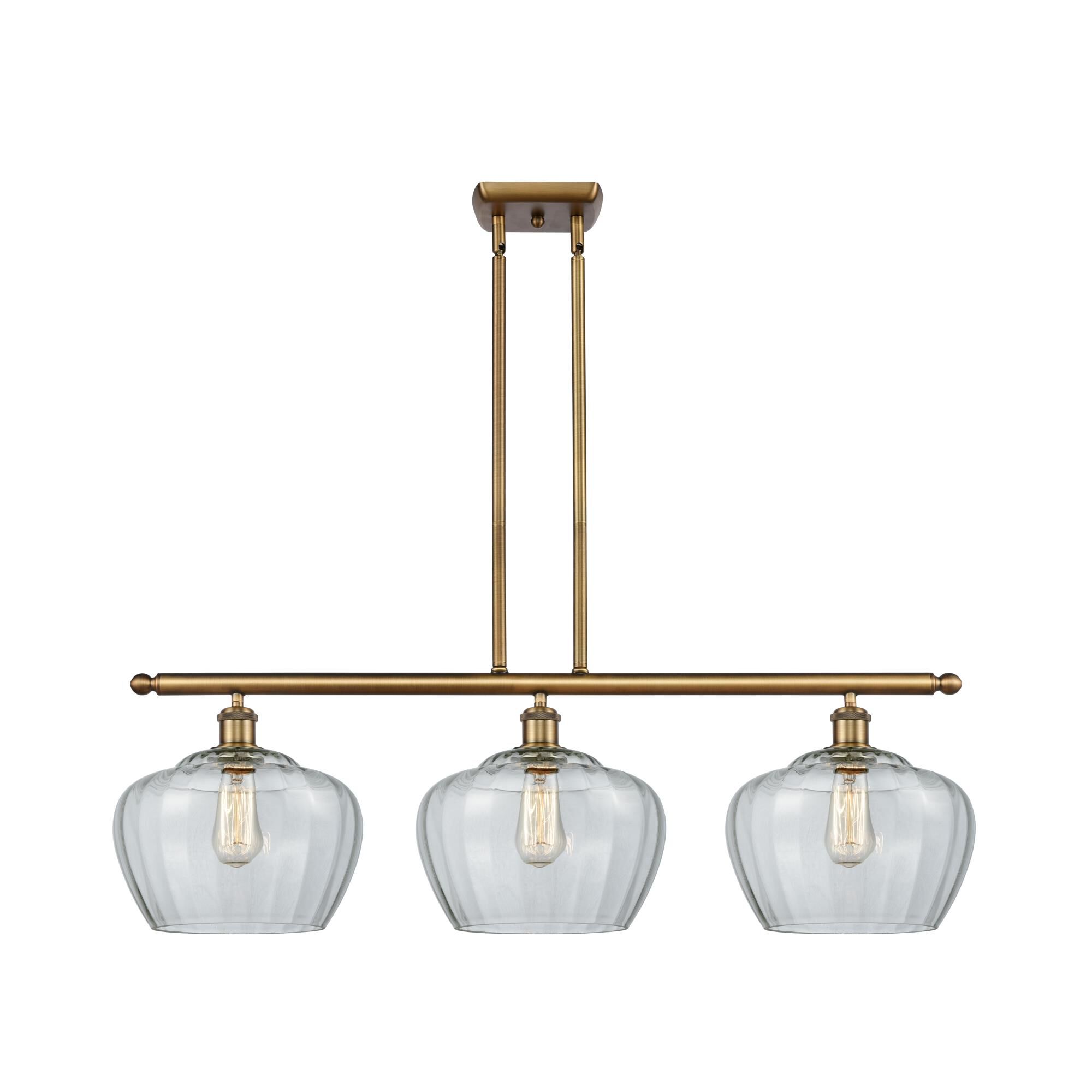 Shown in Brushed Brass finish and Bowl glass and Glass shade